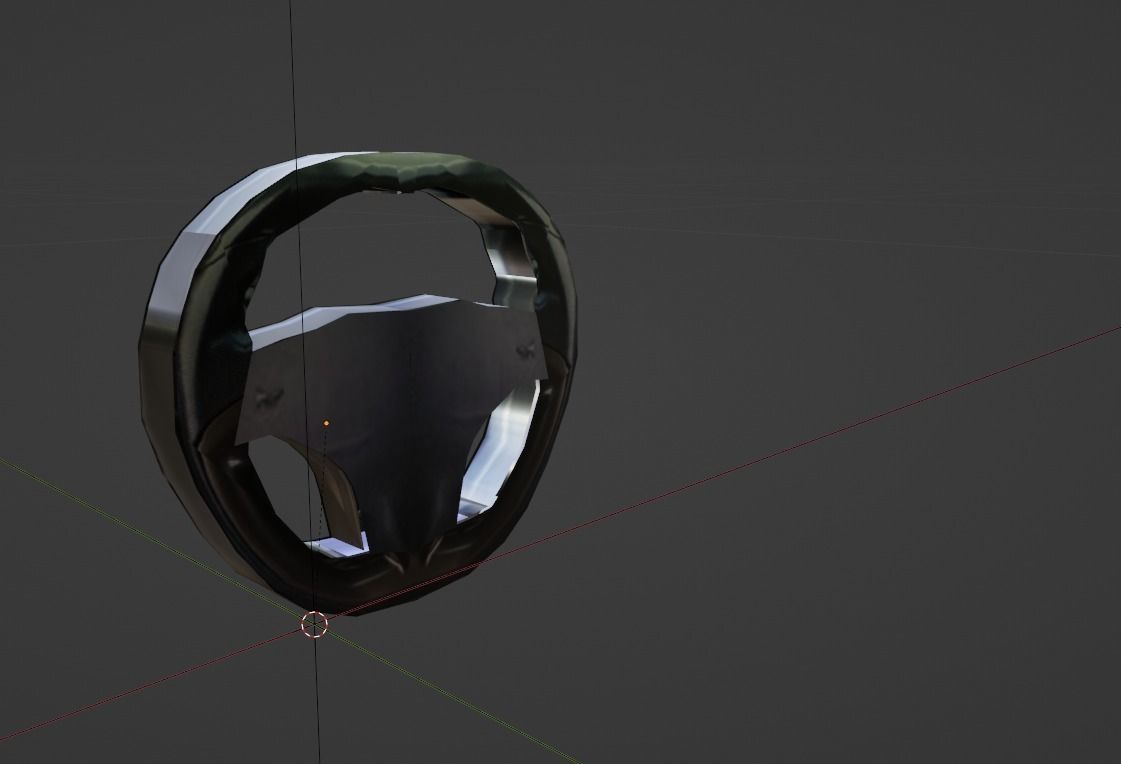 Low Poly Citroen C3 Picasso MPV Steering Wheel Low-poly 3D model_6