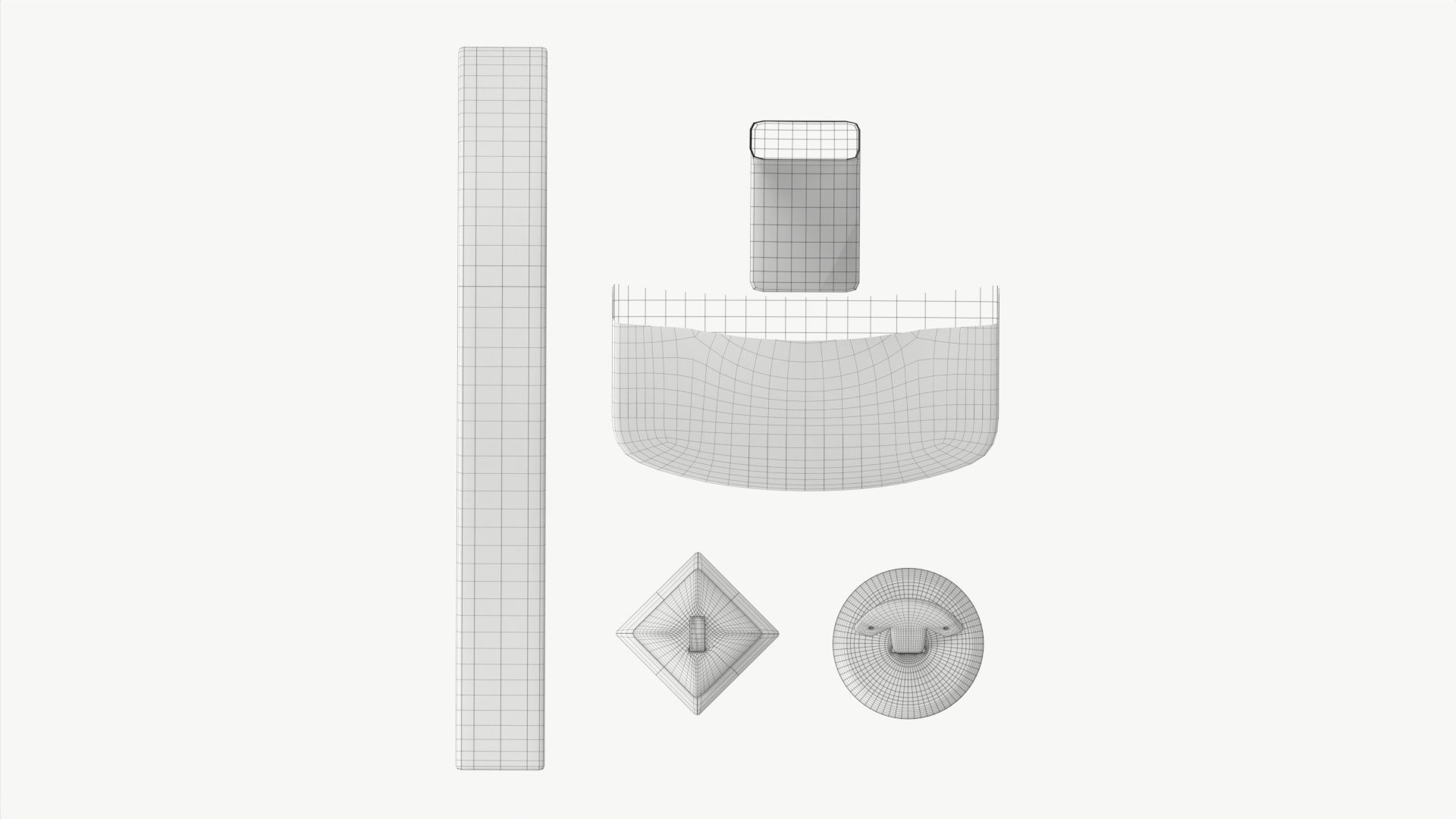 Leather Jewelry Display Stands 3D model_13