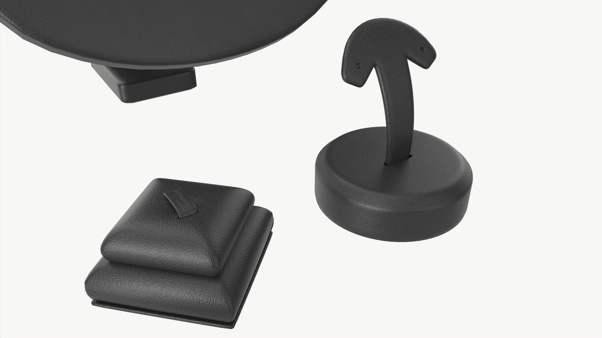 Leather Jewelry Display Stands 3D model_3