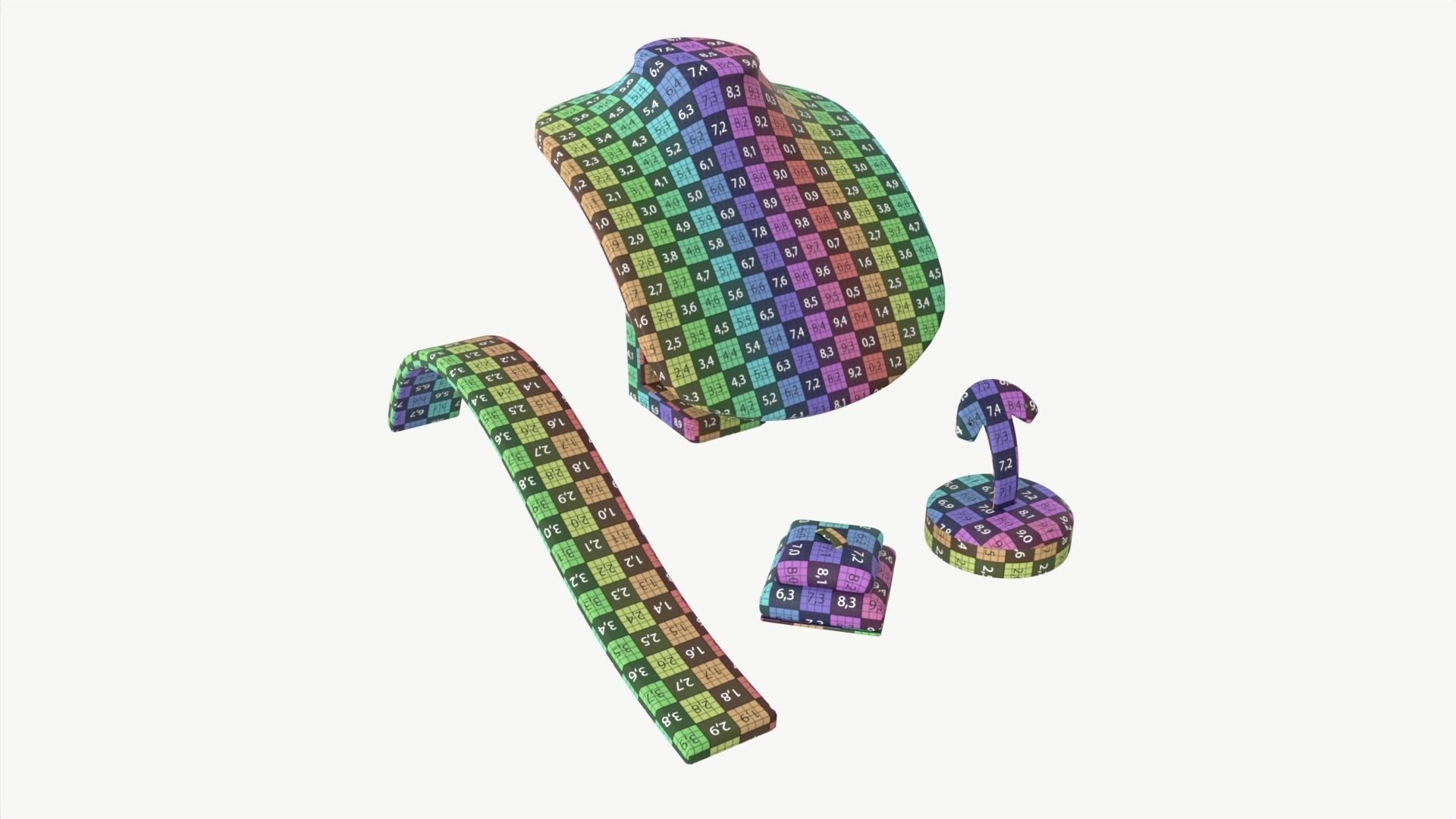 Leather Jewelry Display Stands 3D model_14