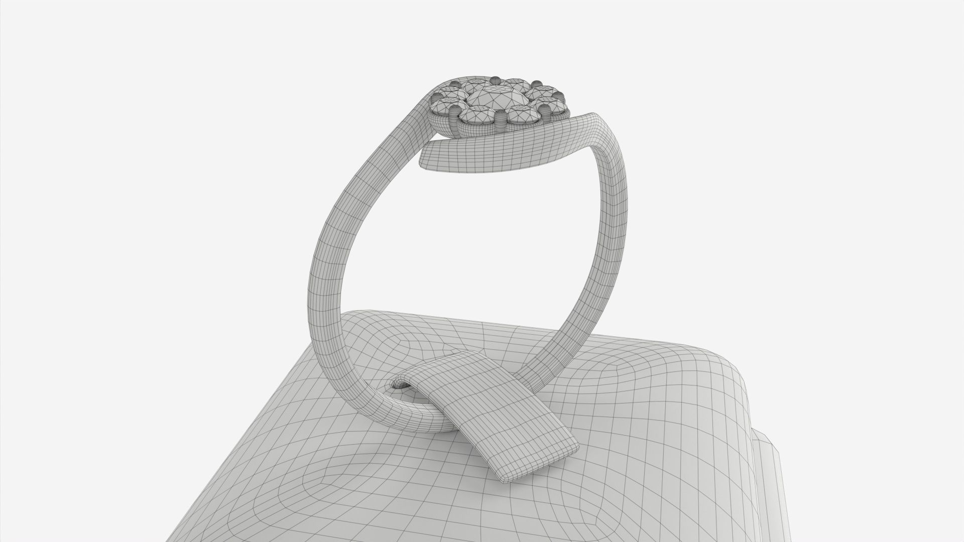 Ring Leather Display Holder Stand 04 3D model_9