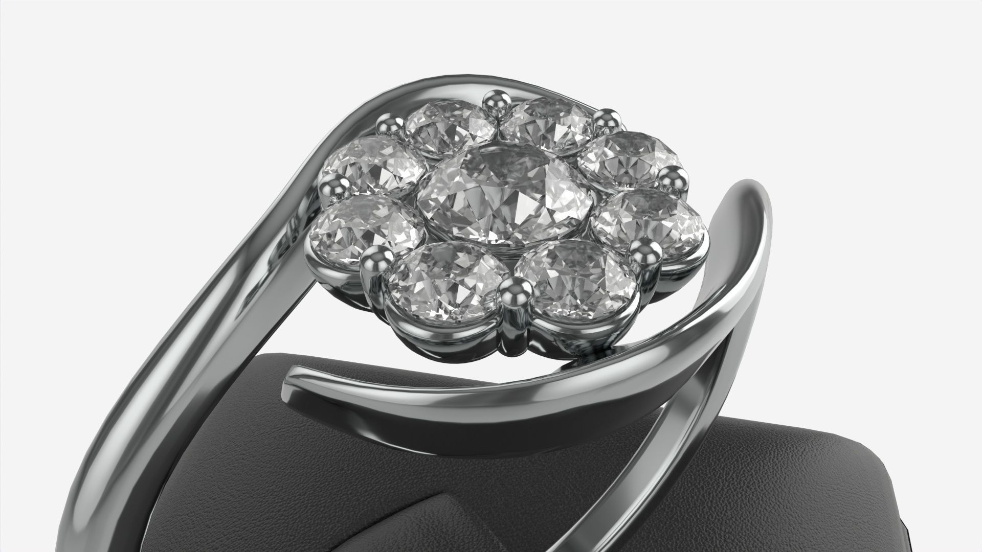 Ring Leather Display Holder Stand 04 3D model_3