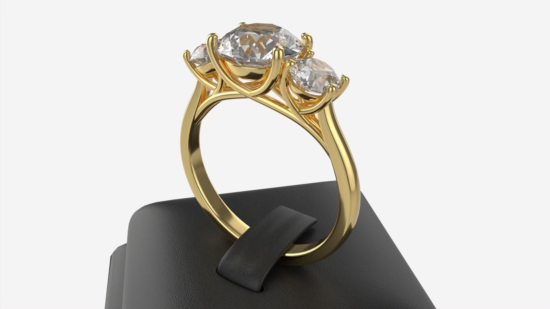 Ring Leather Display Holder Stand 05 3D model_2