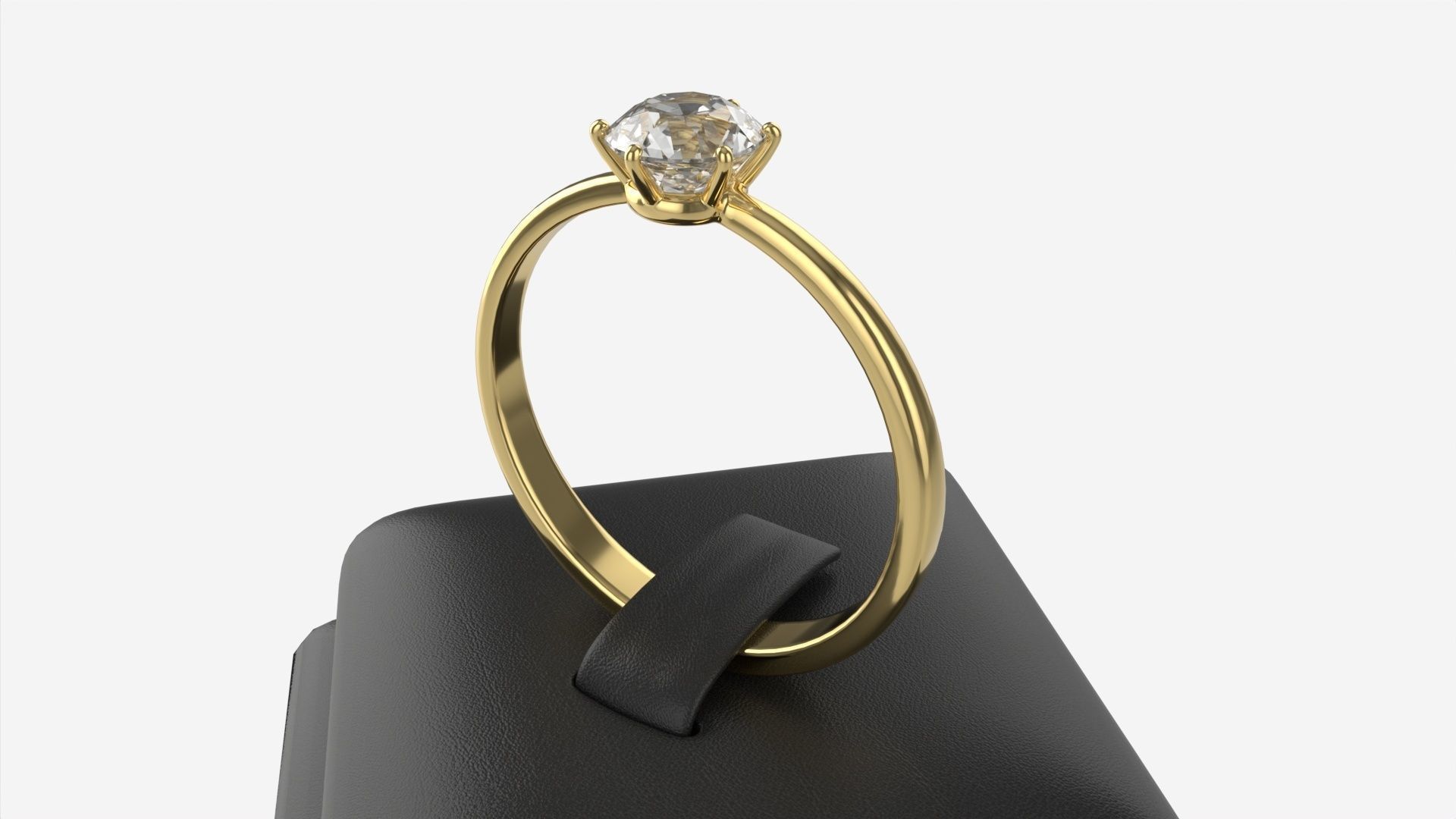 Ring Leather Display Holder Stand 06 3D model_2