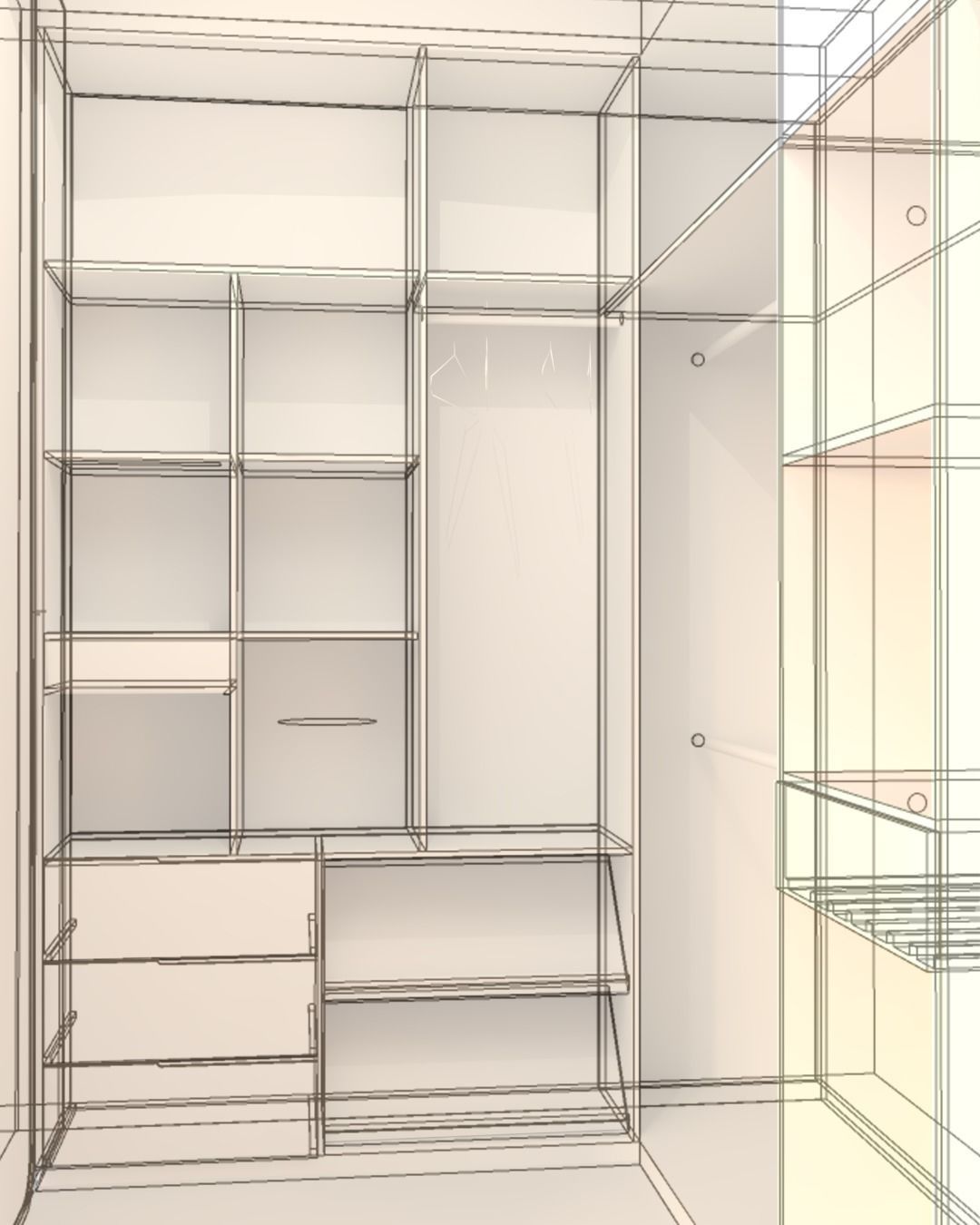 Dressing room Cosmic blue 3D model_3