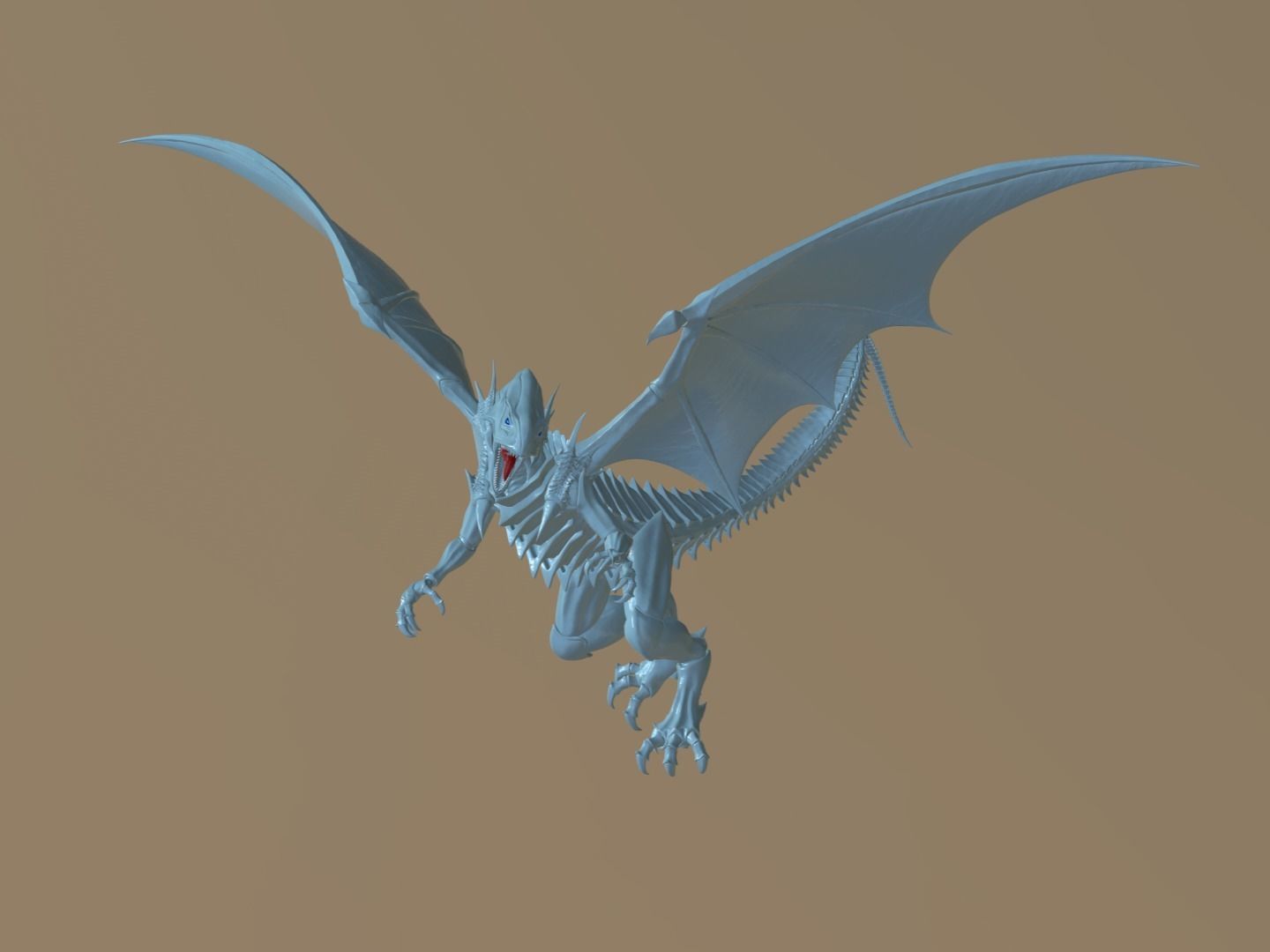 White dragon blue eyes 3D print model 3D print model_1