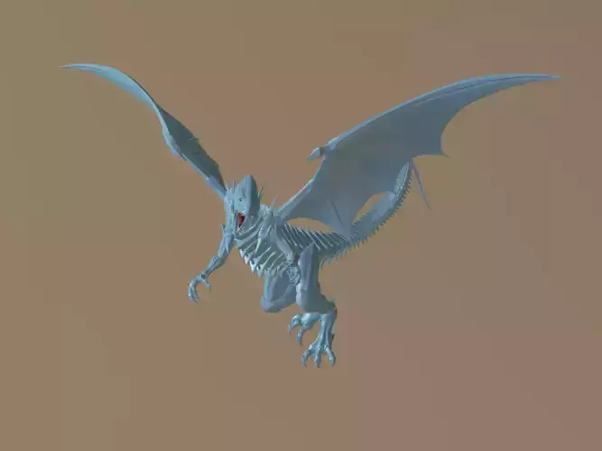 White dragon blue eyes 3D print model