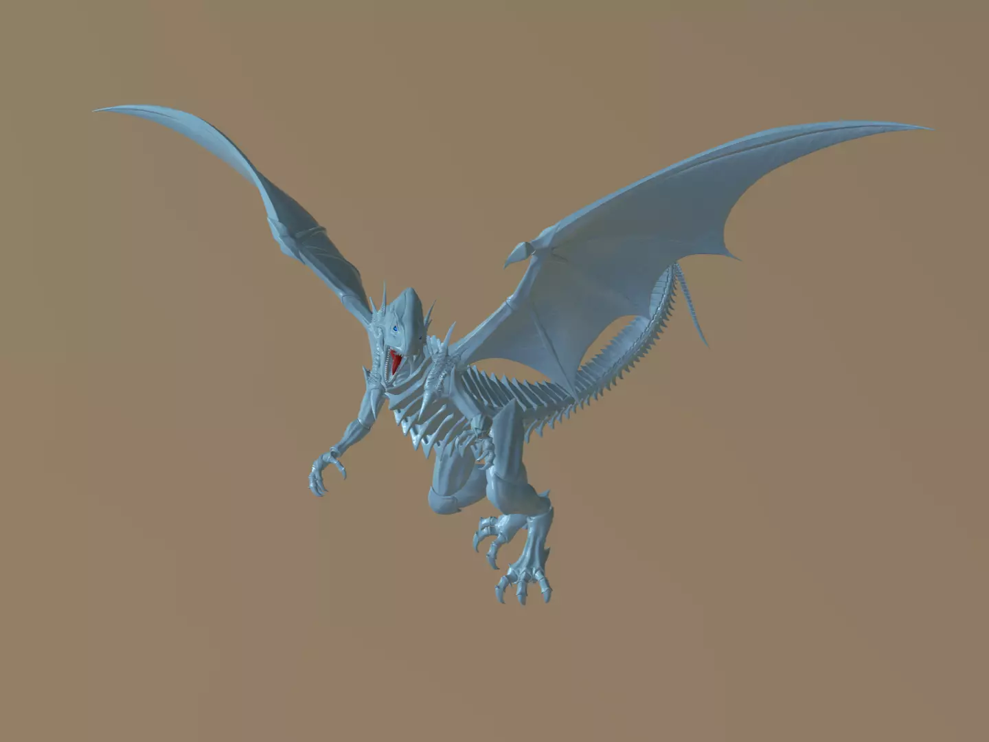 White dragon blue eyes 3D print model 3D print model_0
