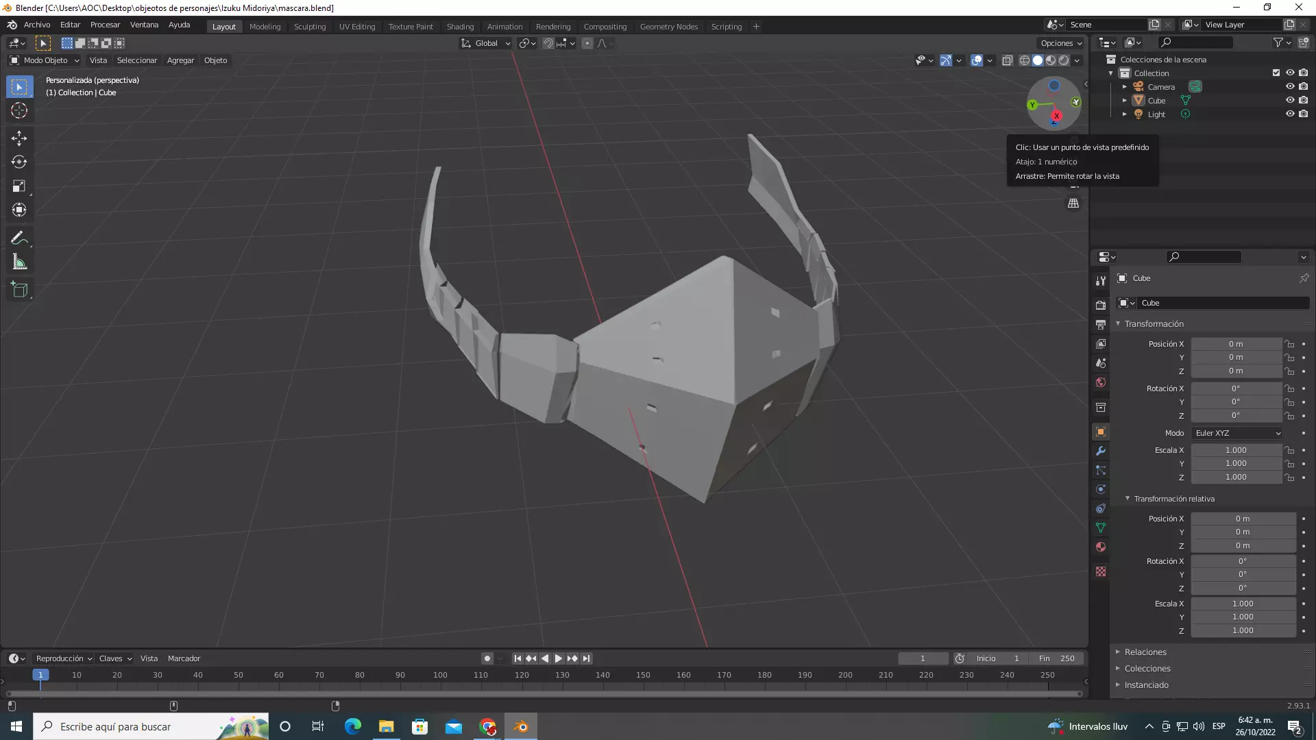 Izuku Midoriya mascara  3D model_0