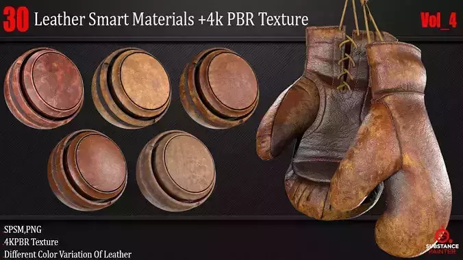 30 Leather Smart Material  4K PBR Texture Vol 4