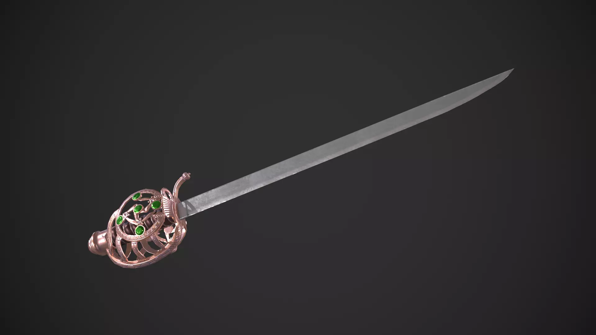 Ceremonial Saber Low-poly 3D model_0