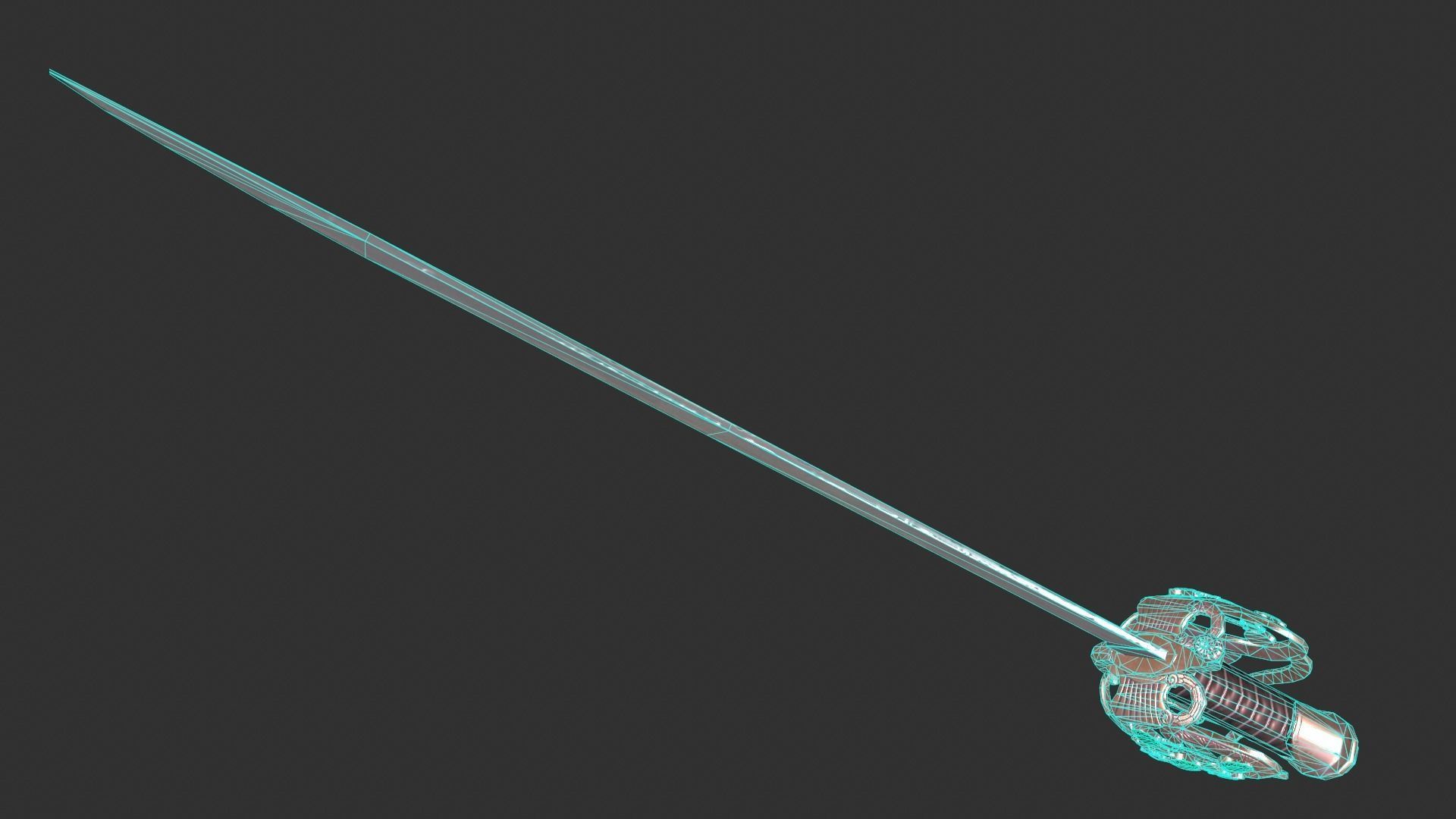 Ceremonial Saber Low-poly 3D model_10