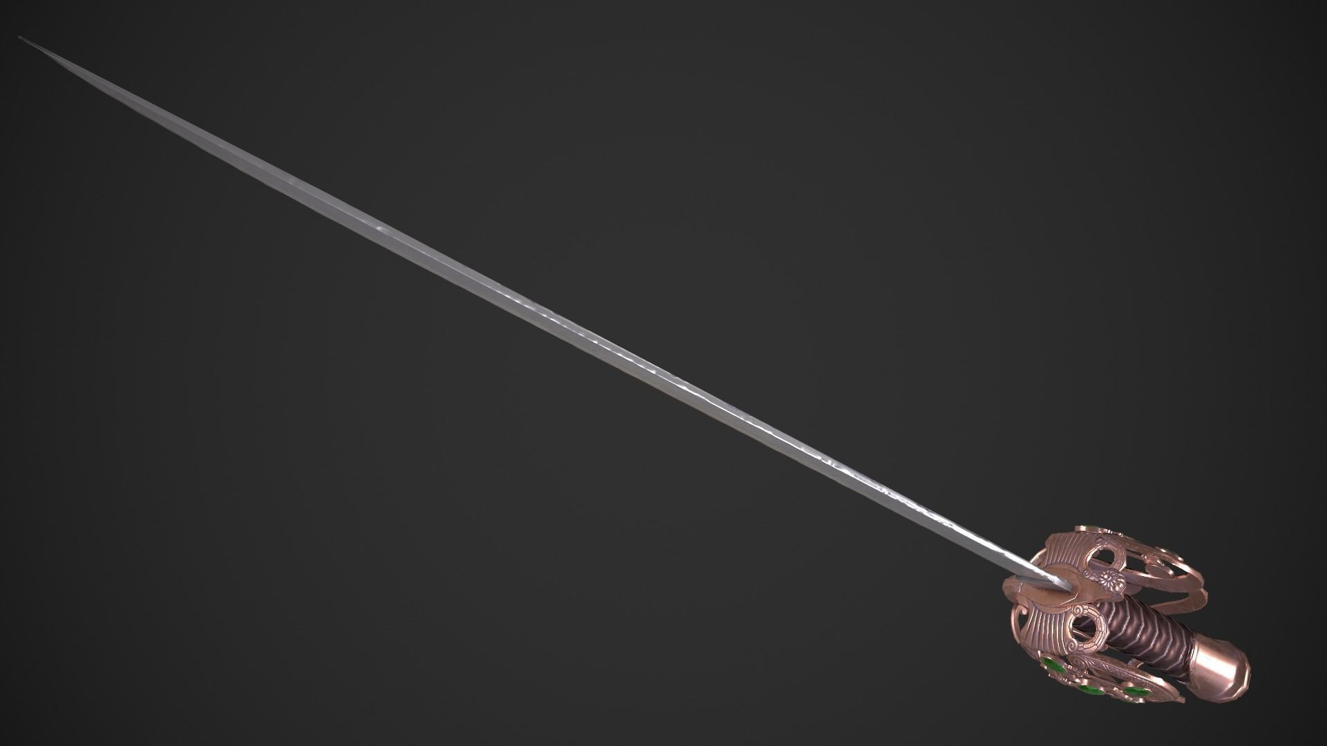 Ceremonial Saber Low-poly 3D model_9