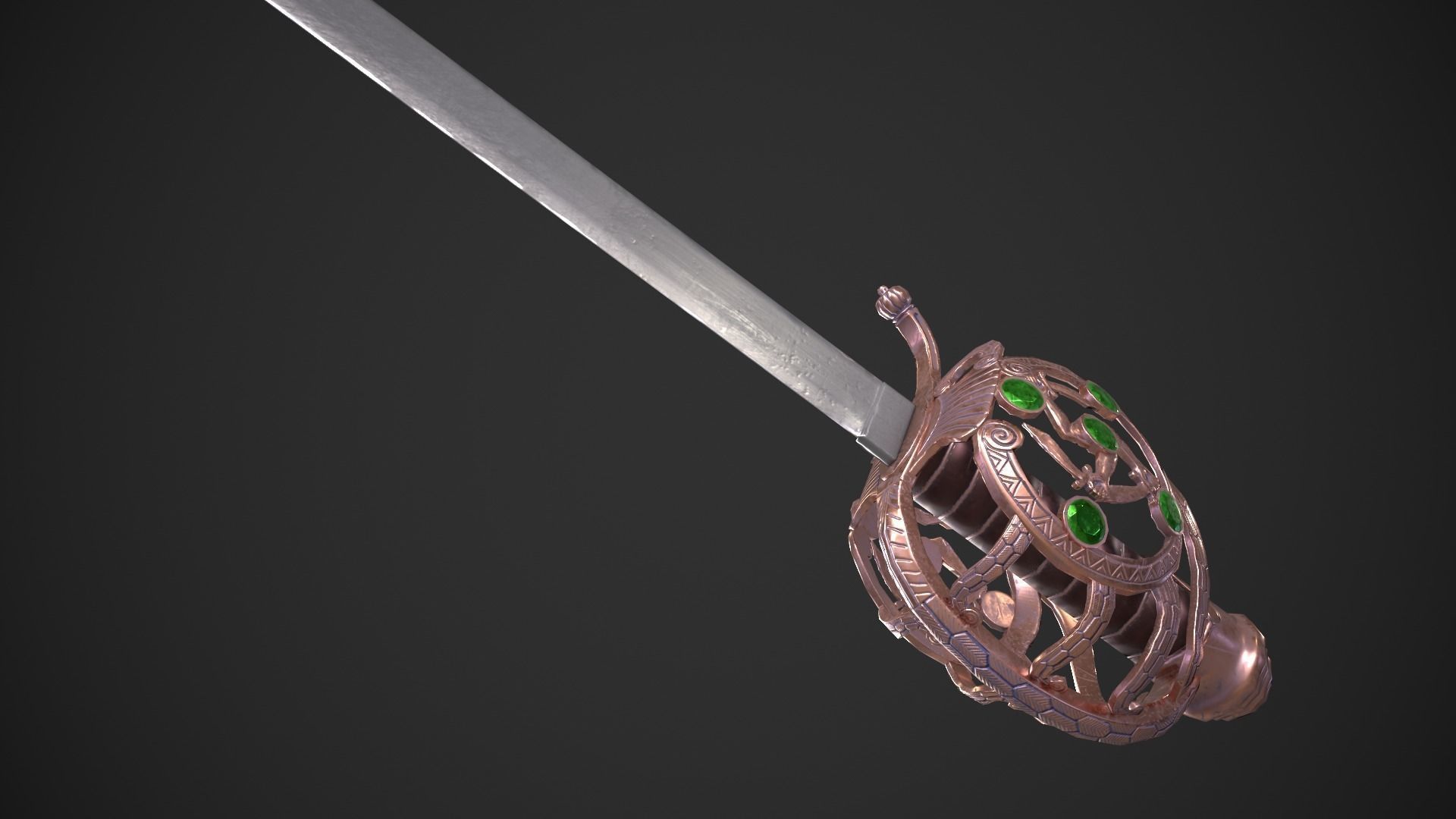 Ceremonial Saber Low-poly 3D model_7
