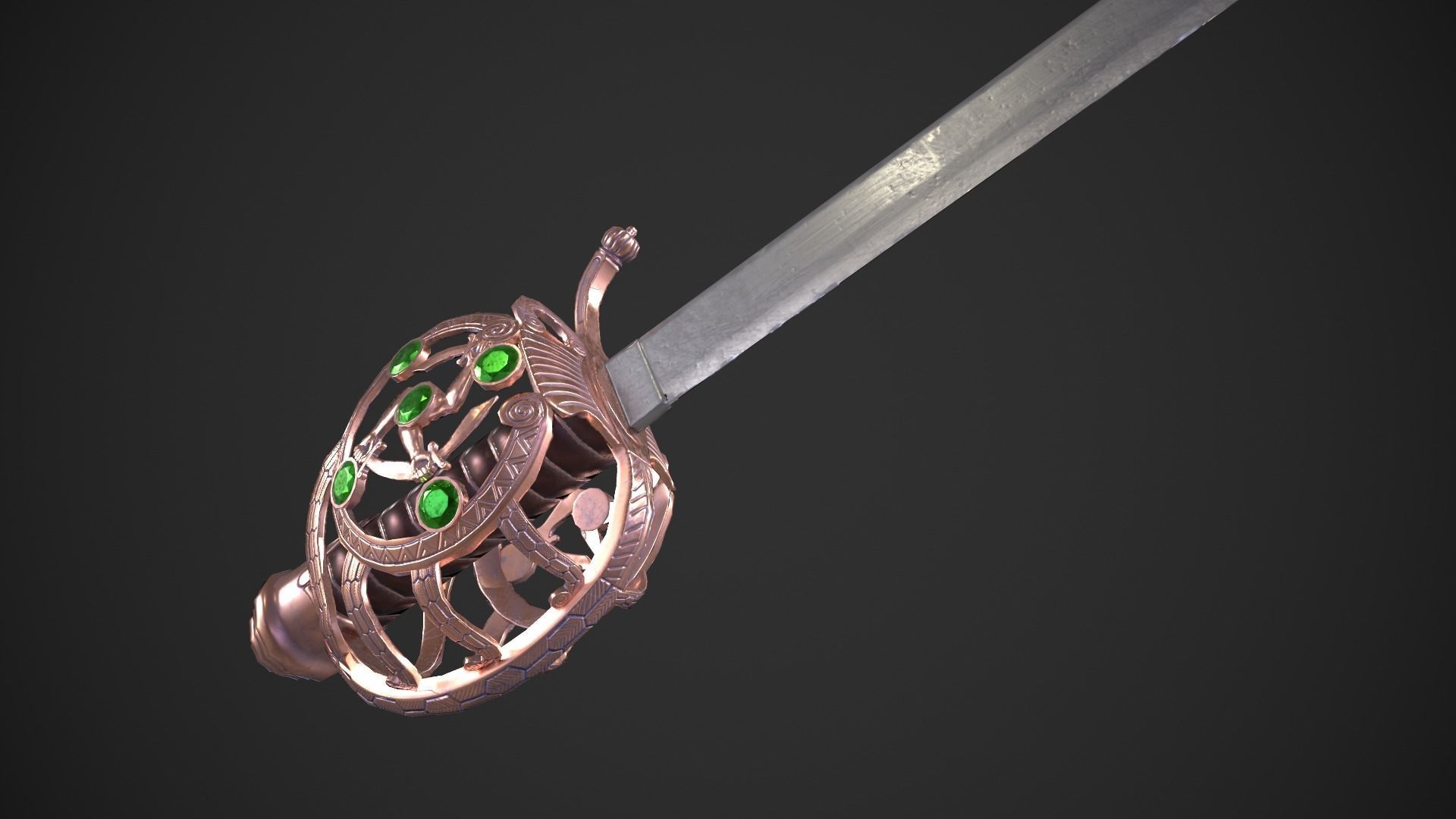 Ceremonial Saber Low-poly 3D model_5