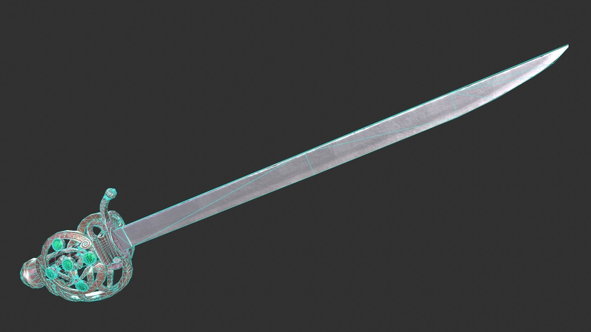 Ceremonial Saber Low-poly 3D model_2