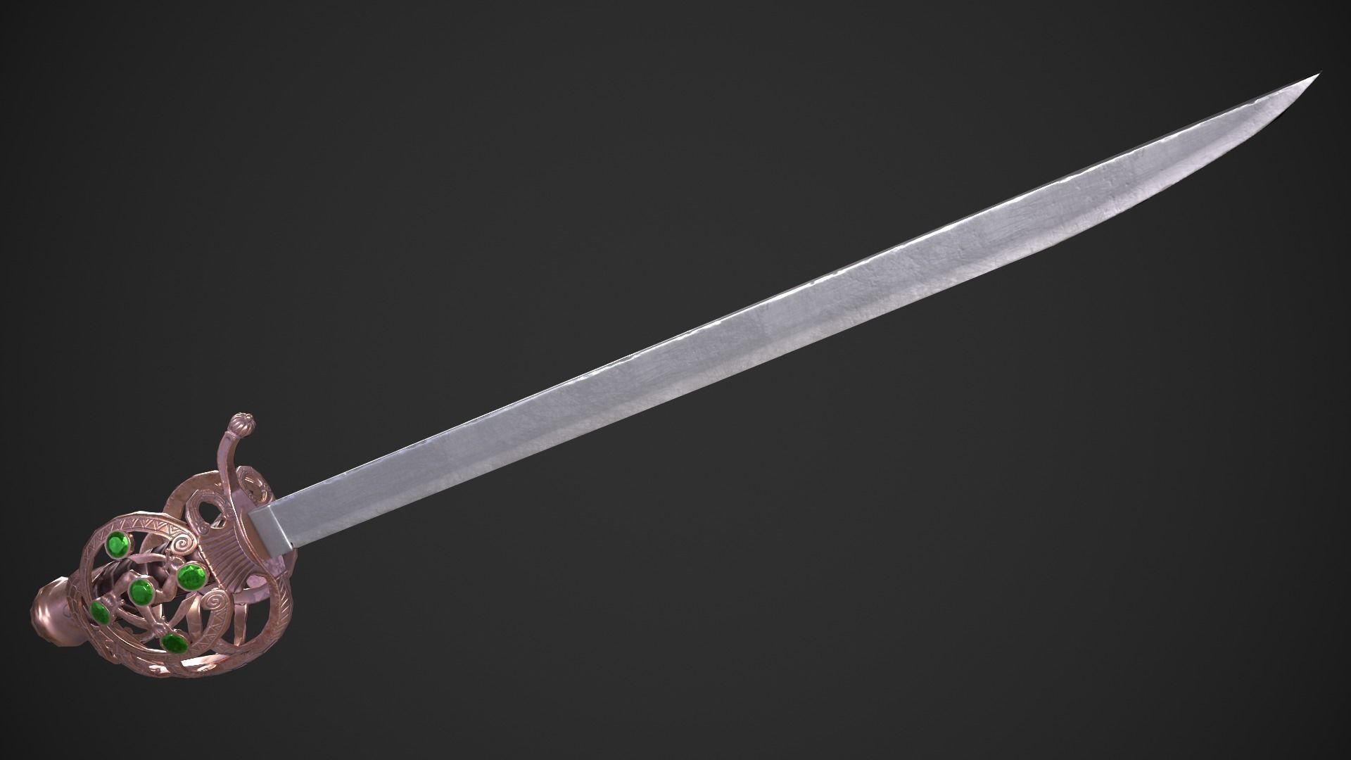 Ceremonial Saber Low-poly 3D model_1