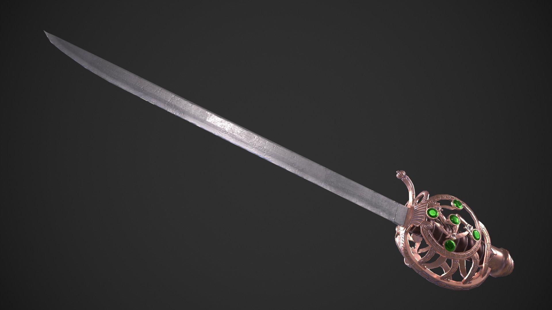 Ceremonial Saber Low-poly 3D model_3