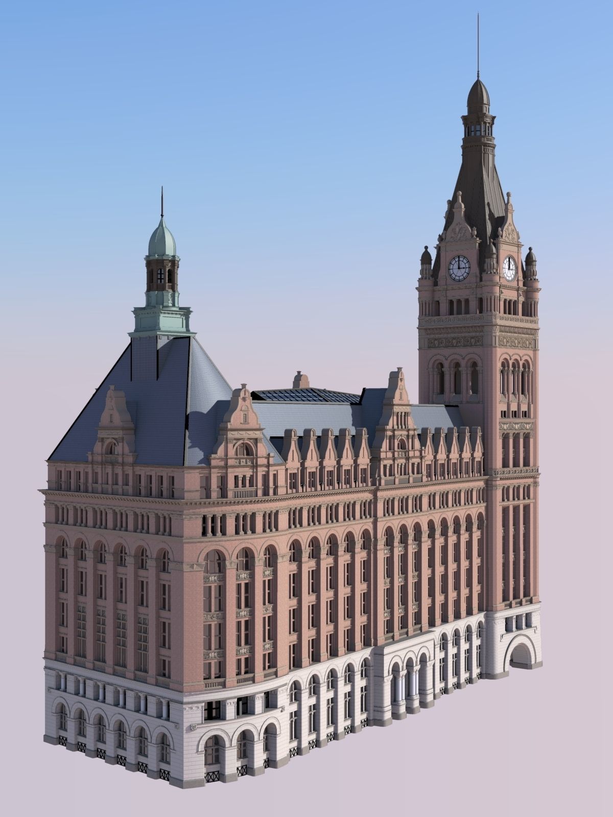 Milwaukee City Hall 3D print model_2
