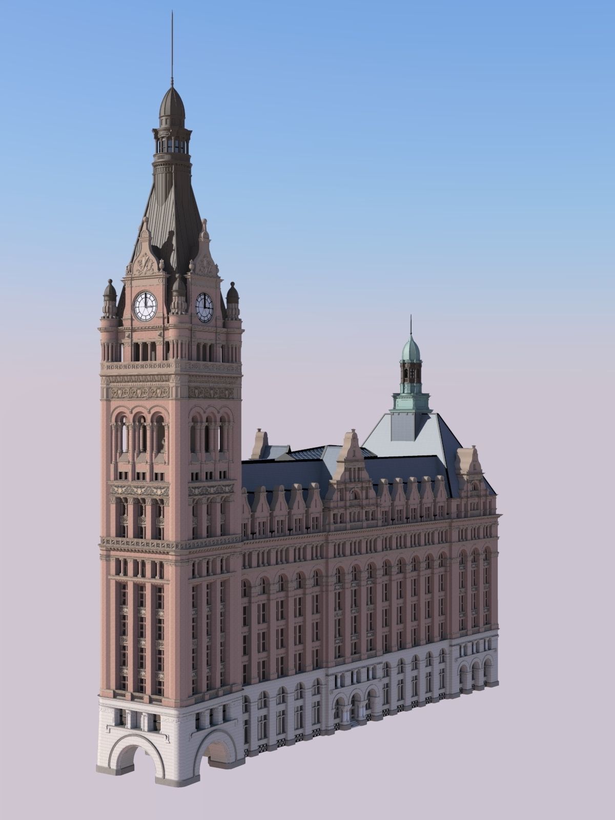 Milwaukee City Hall 3D print model_1