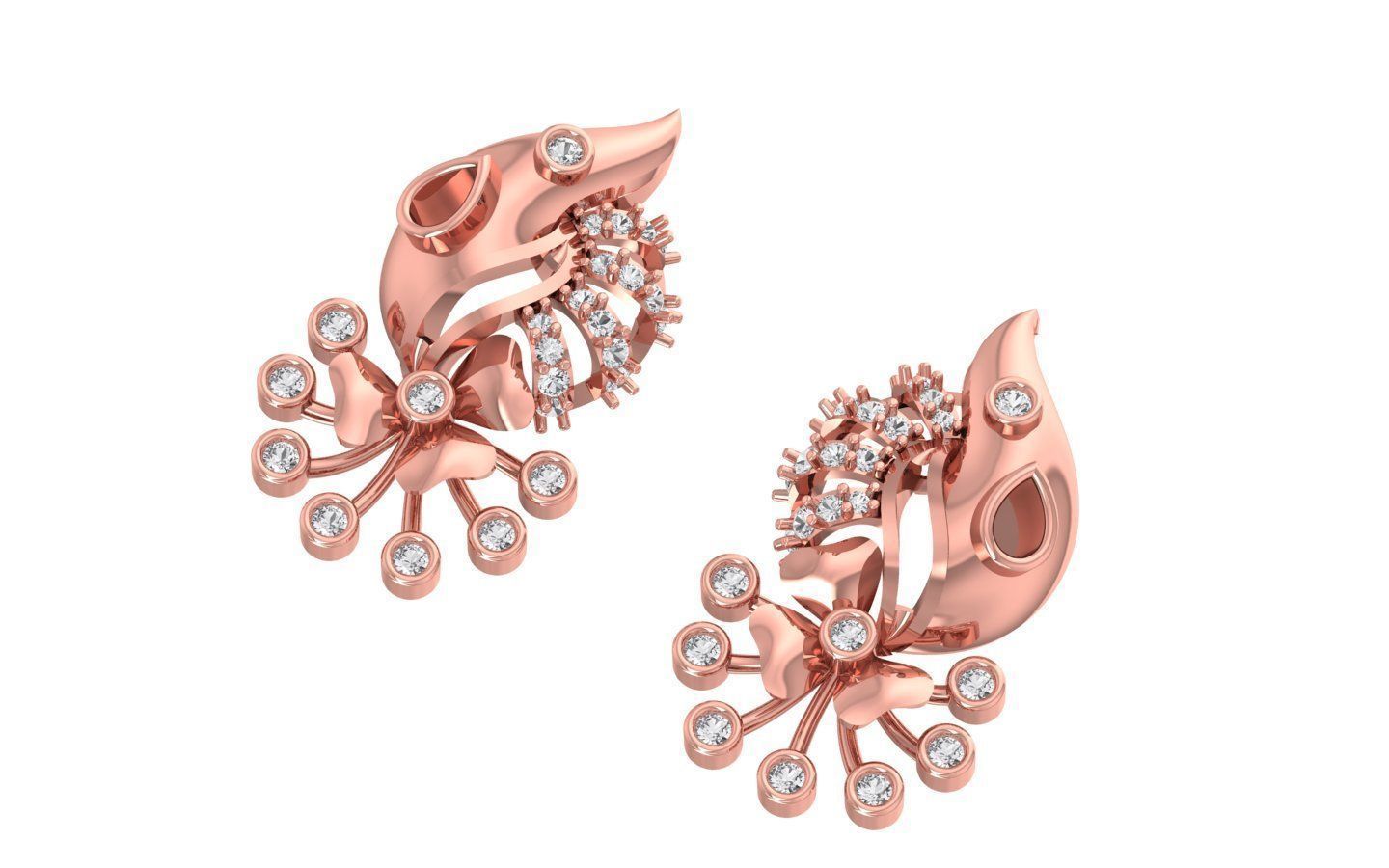 Earrings Pendant Set 3dm STL OBJ FBX Renders Details 3D print model_2