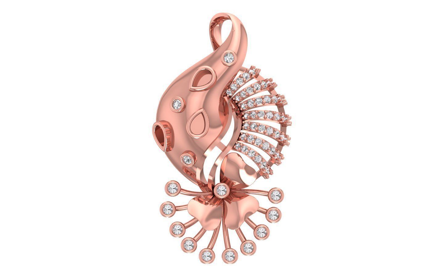 Earrings Pendant Set 3dm STL OBJ FBX Renders Details 3D print model_5