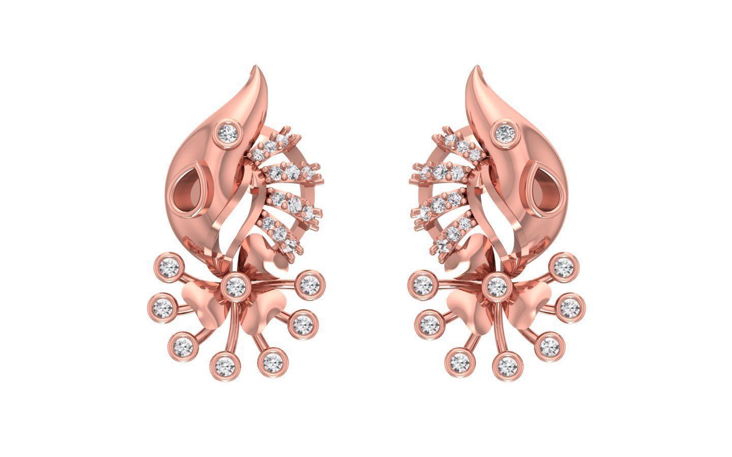 Earrings Pendant Set 3dm STL OBJ FBX Renders Details 3D print model_4