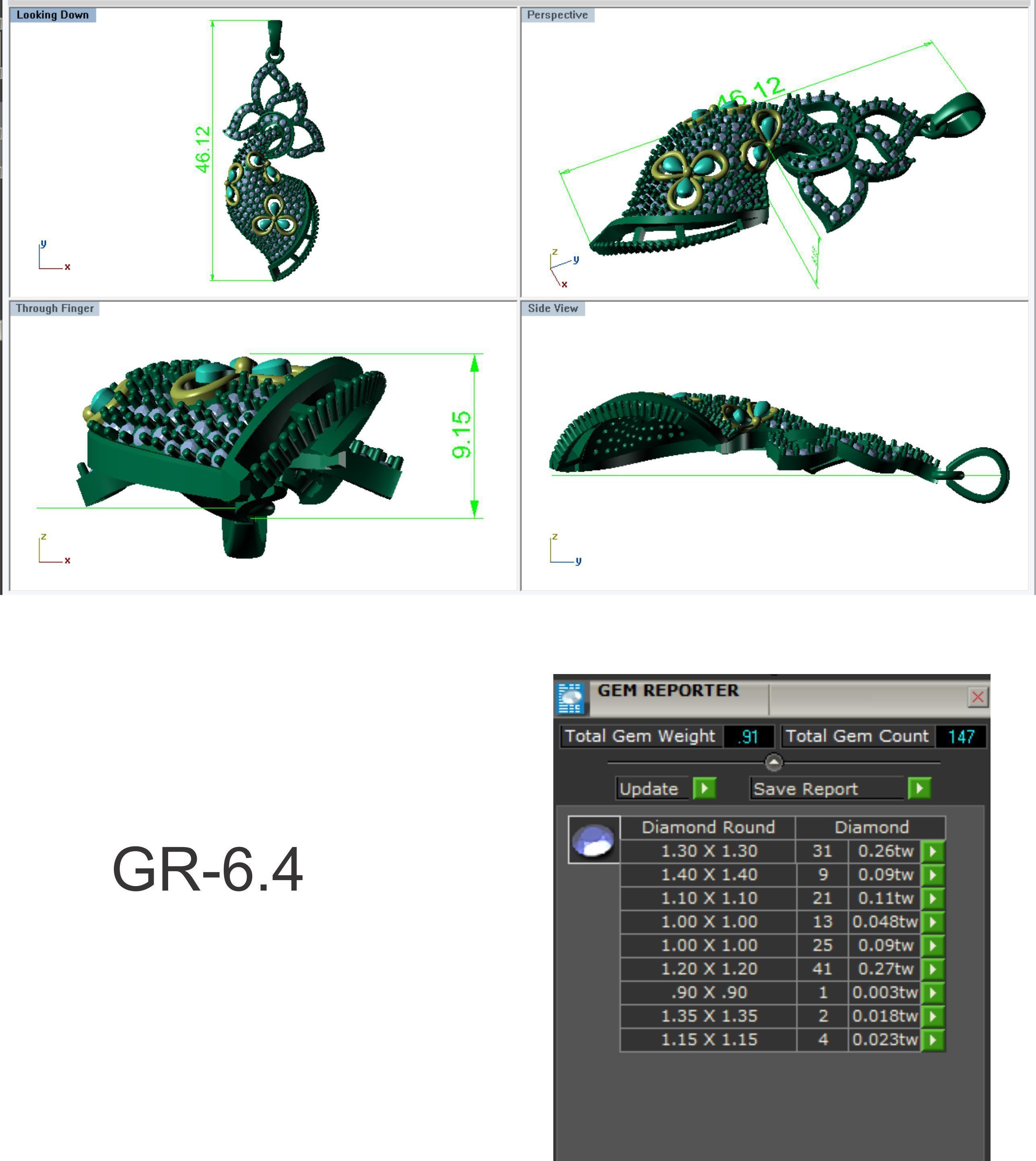 Earrings Pendant Set 3dm STL OBJ FBX Renders Details 3D print model_9