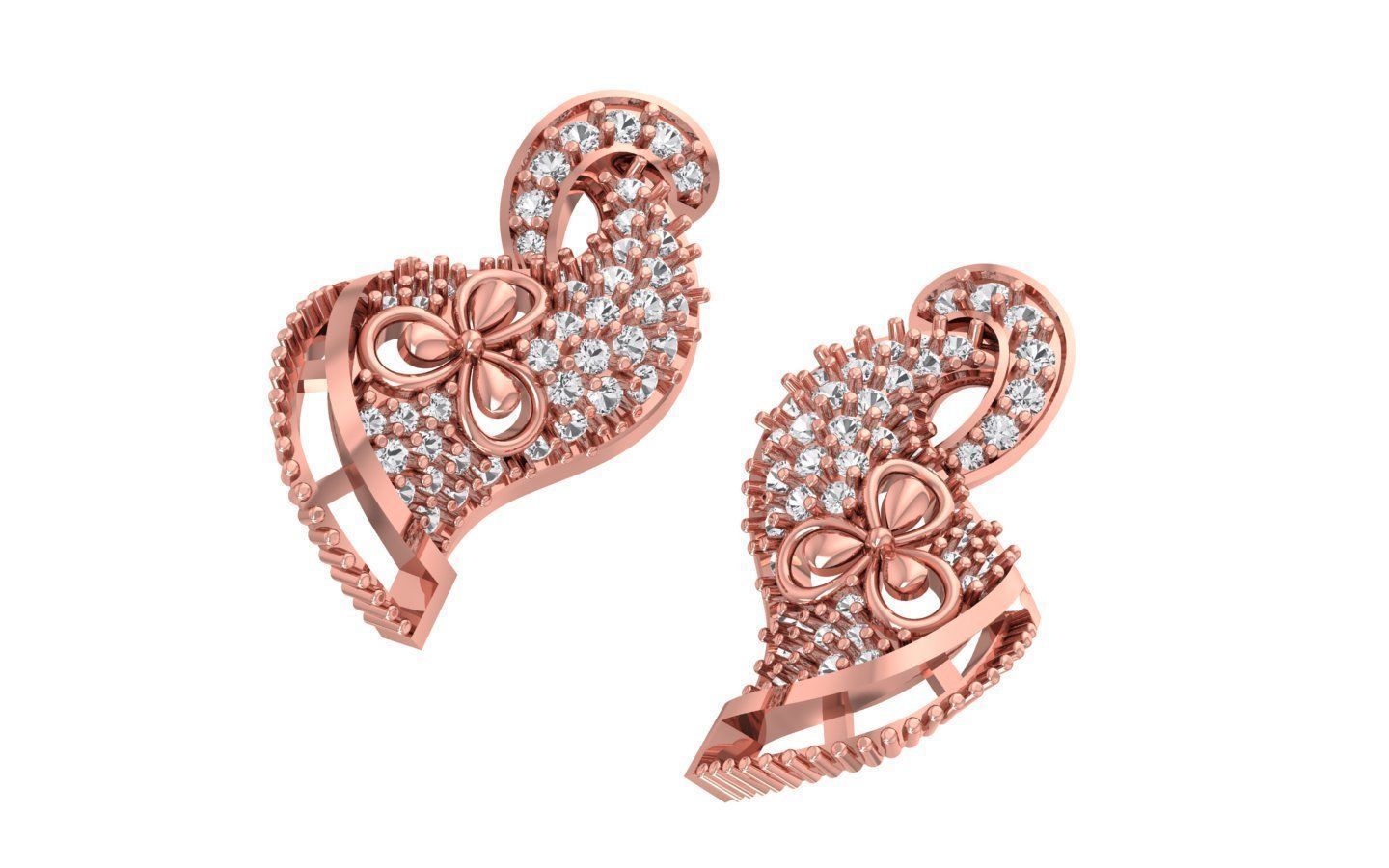 Earrings Pendant Set 3dm STL OBJ FBX Renders Details 3D print model_6