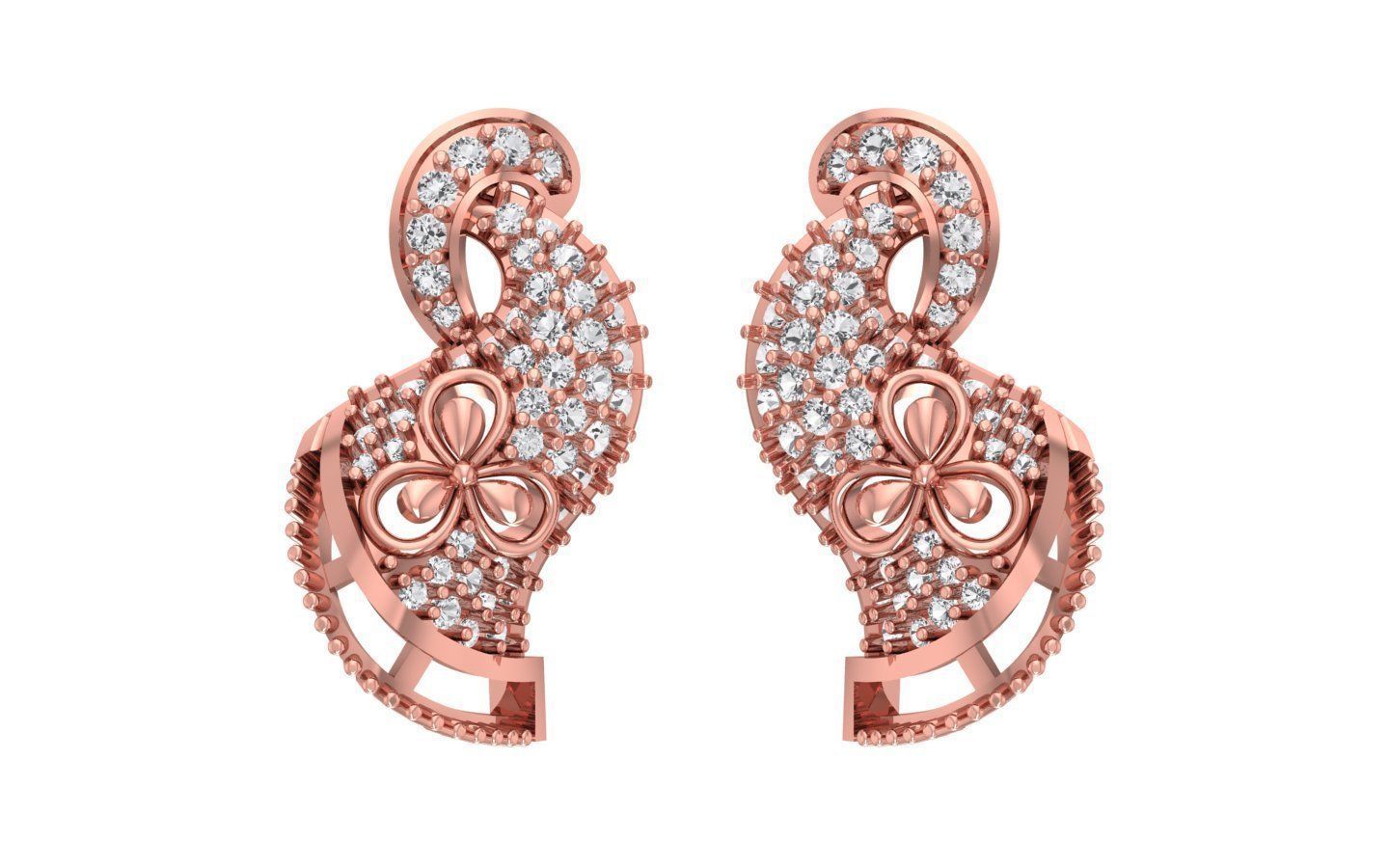 Earrings Pendant Set 3dm STL OBJ FBX Renders Details 3D print model_1