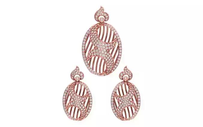 Earrings Pendant Set 3dm STL OBJ FBX Renders Details 3D print model