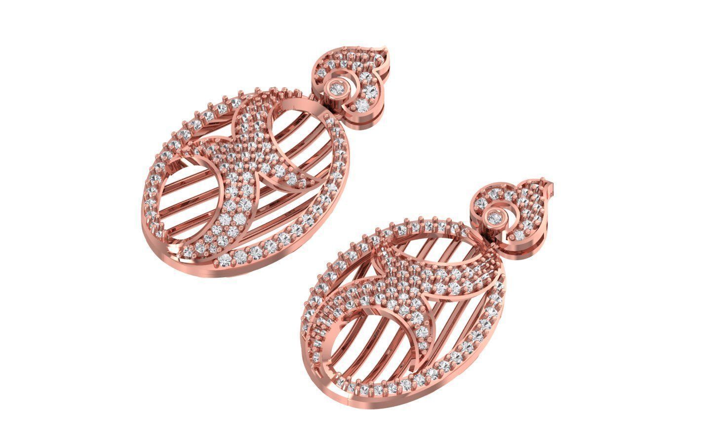 Earrings Pendant Set 3dm STL OBJ FBX Renders Details 3D print model_3