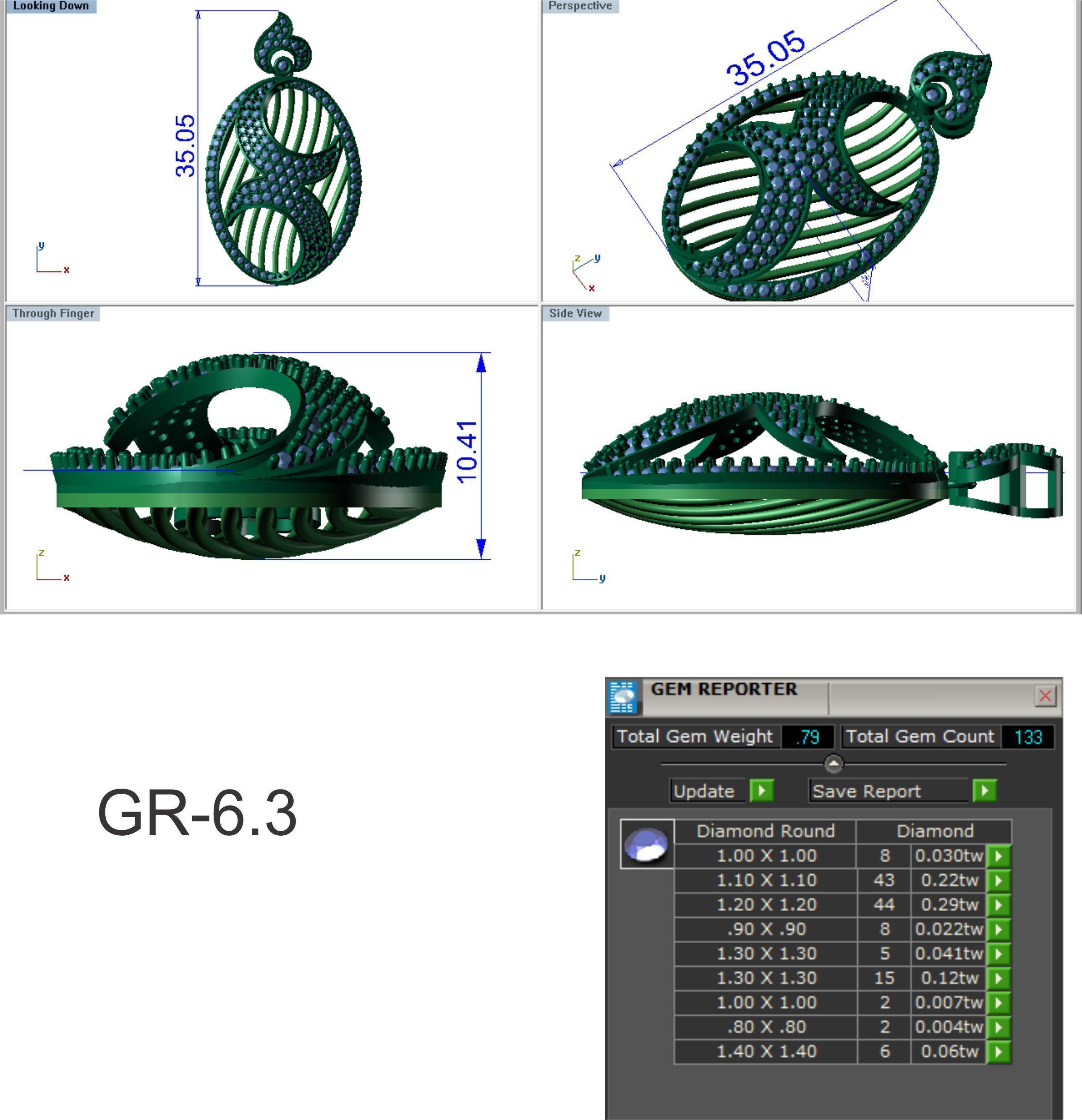 Earrings Pendant Set 3dm STL OBJ FBX Renders Details 3D print model_9