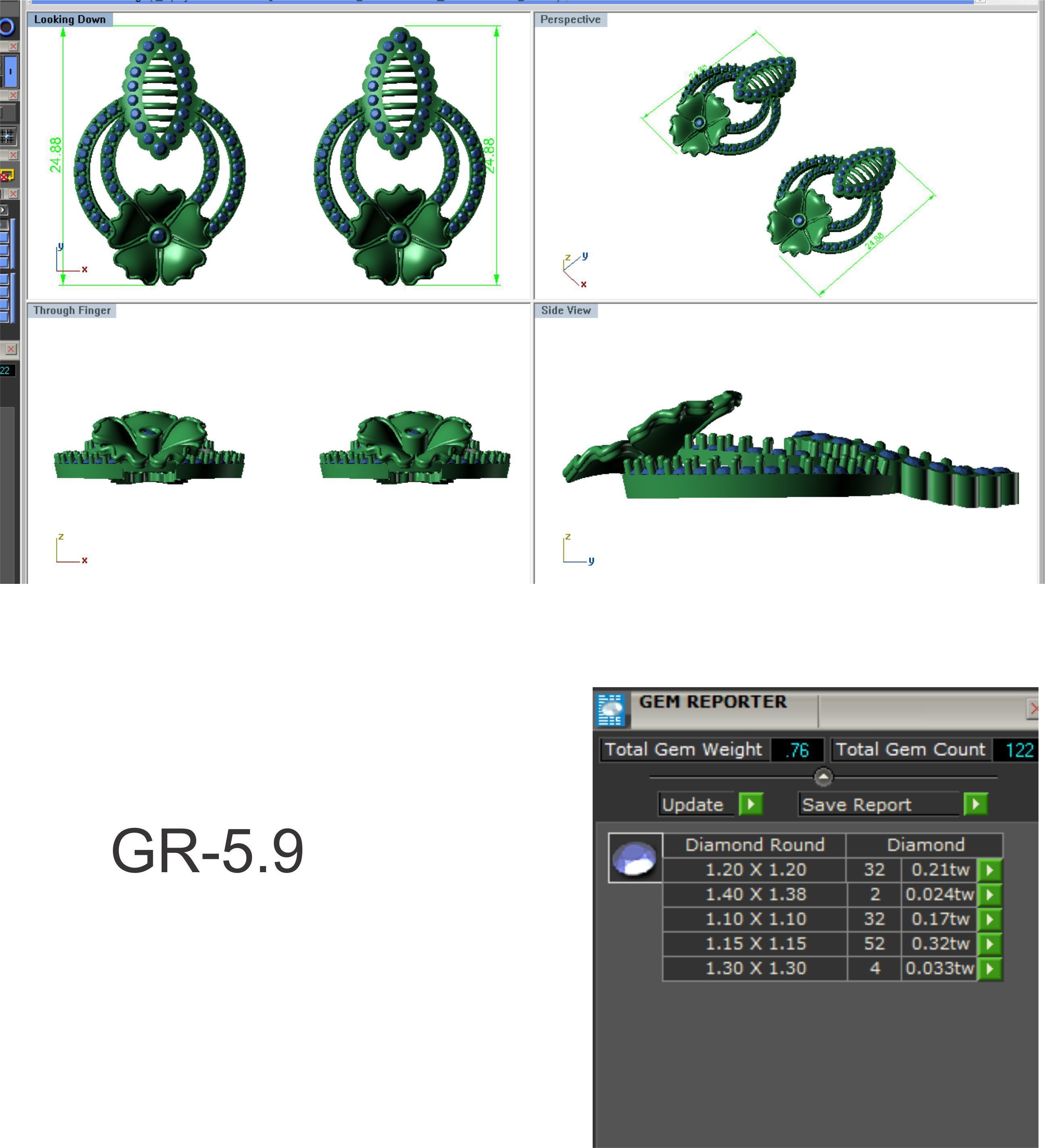 Earrings Pendant Set 3dm STL OBJ FBX Renders Details 3D print model_9