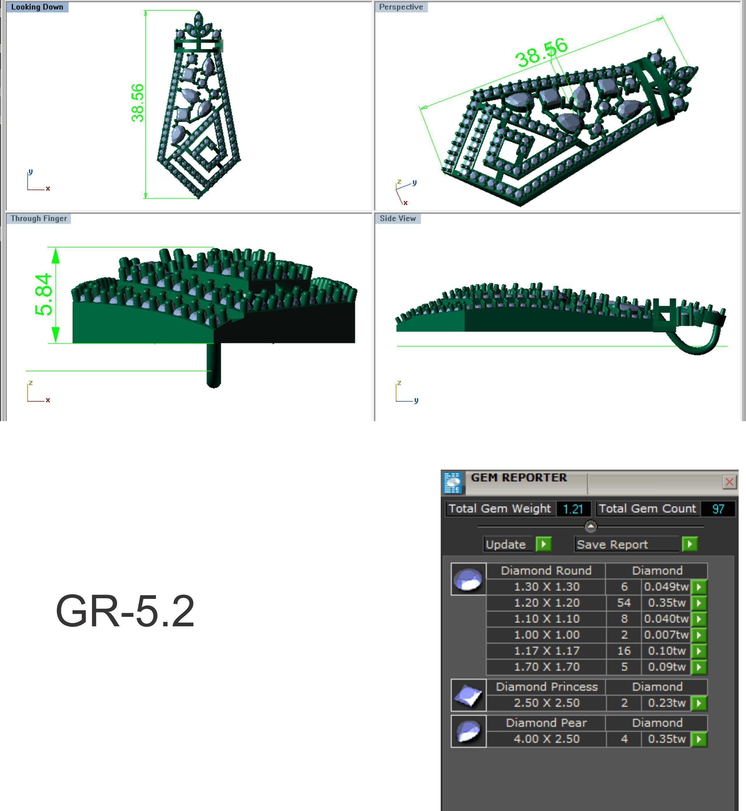 Earrings Pendant Set 3dm STL OBJ FBX Renders Details 3D print model_10