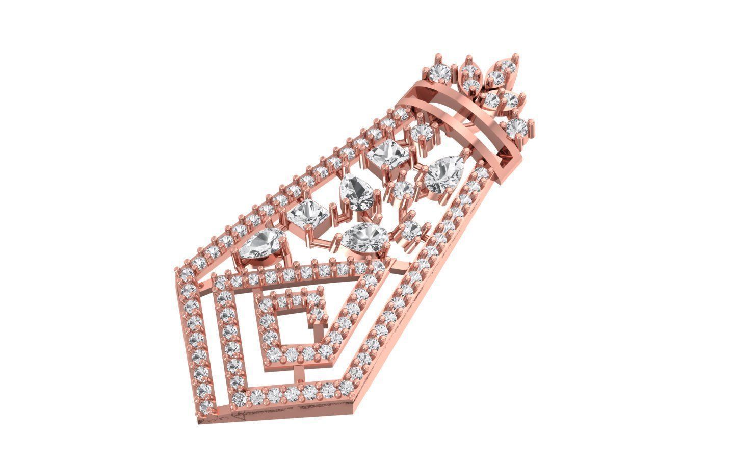 Earrings Pendant Set 3dm STL OBJ FBX Renders Details 3D print model_2