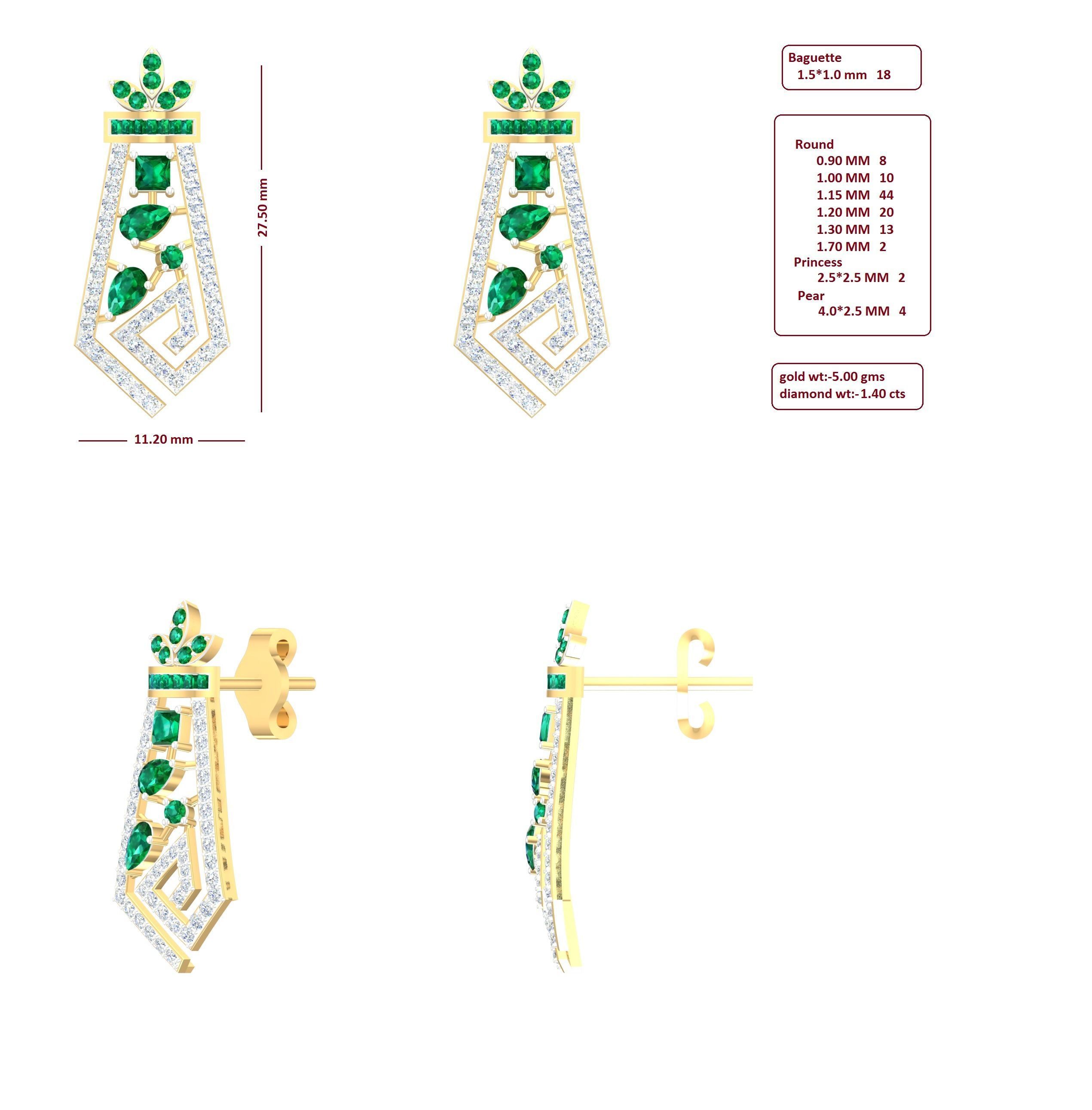 Earrings Pendant Set 3dm STL OBJ FBX Renders Details 3D print model_7