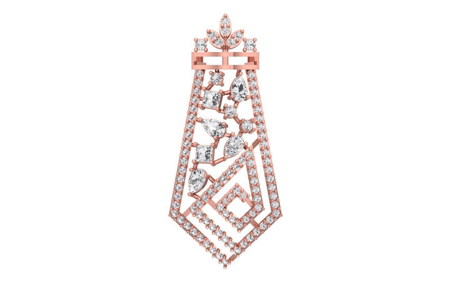 Earrings Pendant Set 3dm STL OBJ FBX Renders Details 3D print model_4