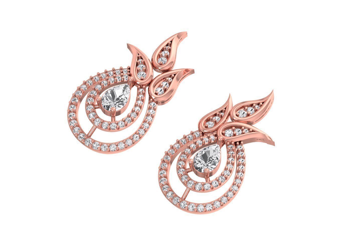 Earrings Pendant Set 3dm STL OBJ FBX Renders Details 3D print model_2