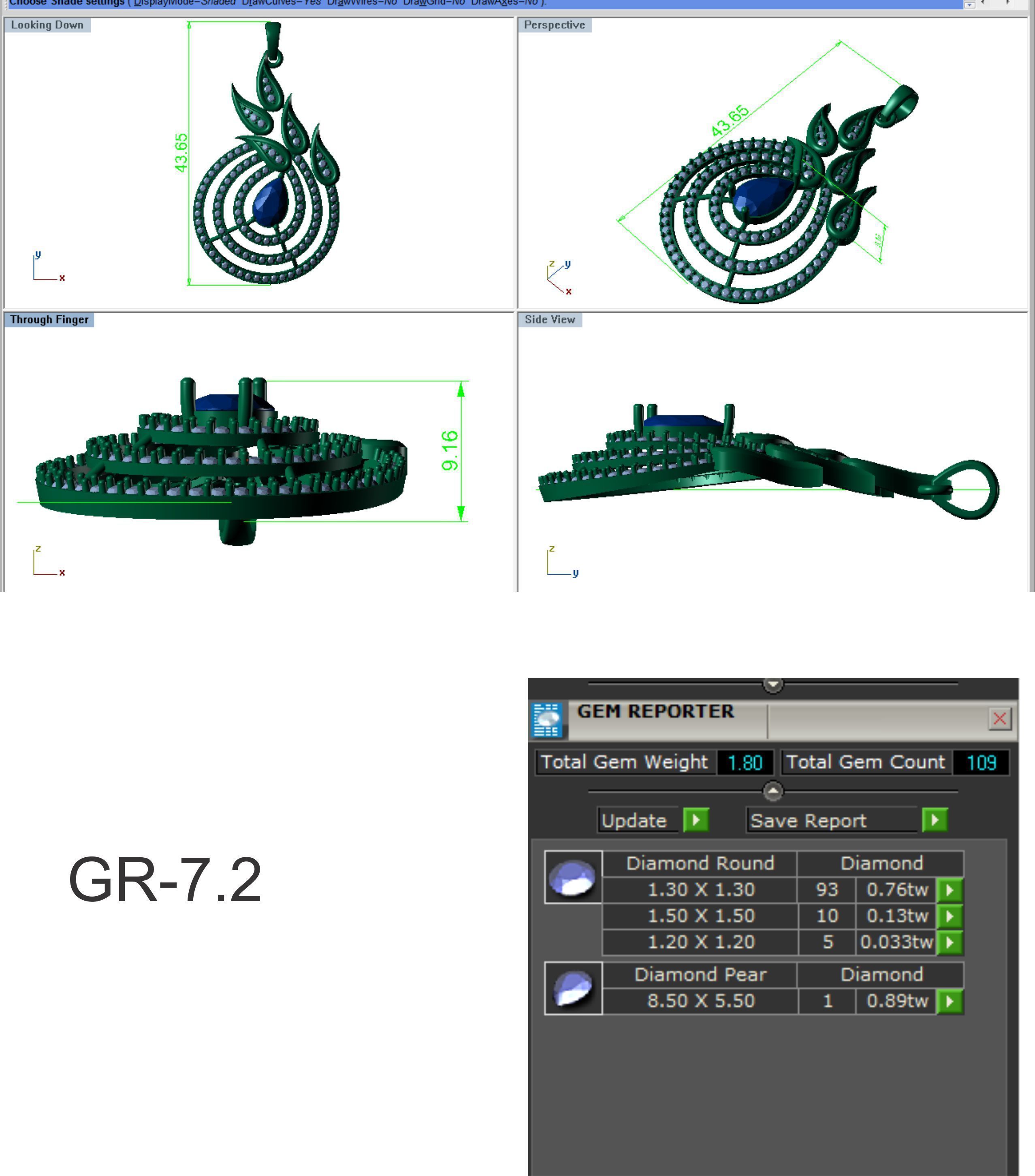 Earrings Pendant Set 3dm STL OBJ FBX Renders Details 3D print model_8