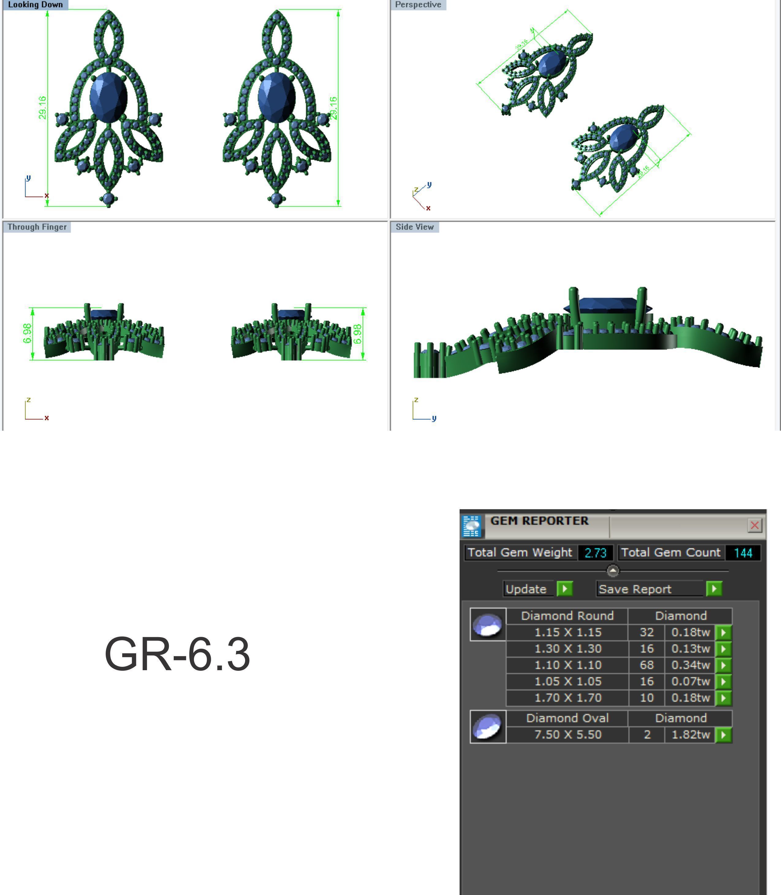 Earrings Pendant Set 3dm STL OBJ FBX Renders Details 3D print model_8