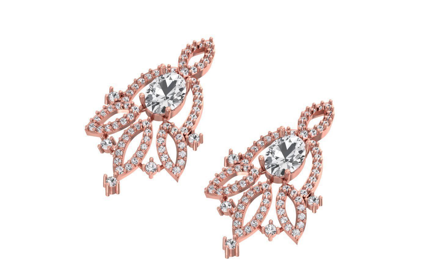 Earrings Pendant Set 3dm STL OBJ FBX Renders Details 3D print model_5