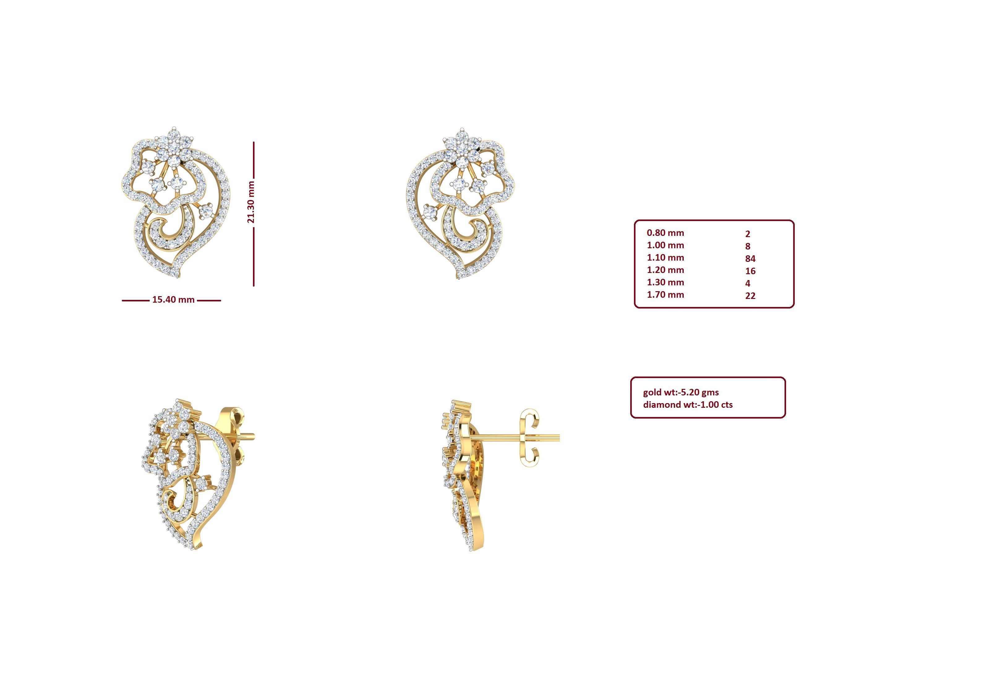 Earrings Pendant Set 3dm STL OBJ FBX Renders Details 3D print model_6