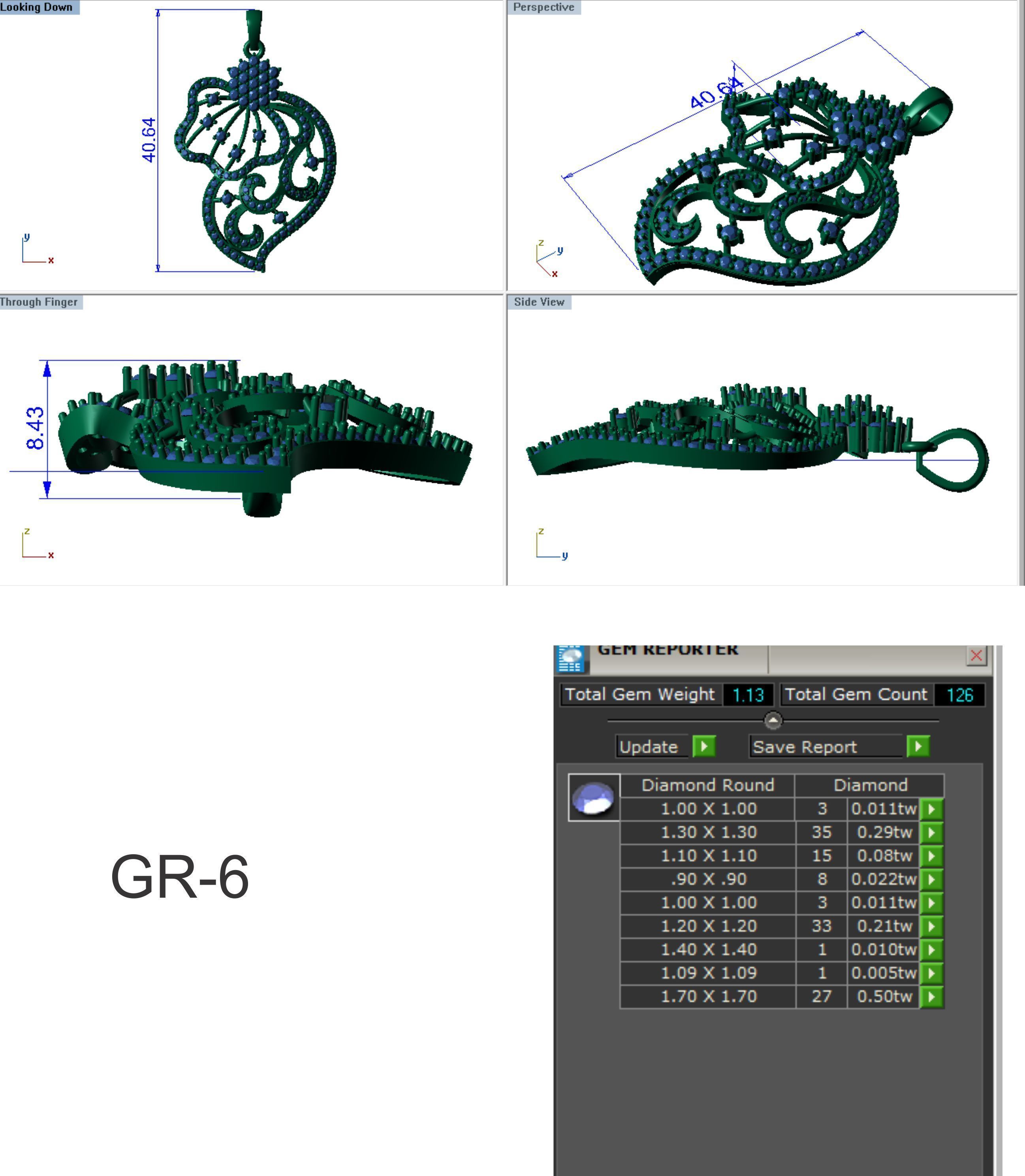Earrings Pendant Set 3dm STL OBJ FBX Renders Details 3D print model_9