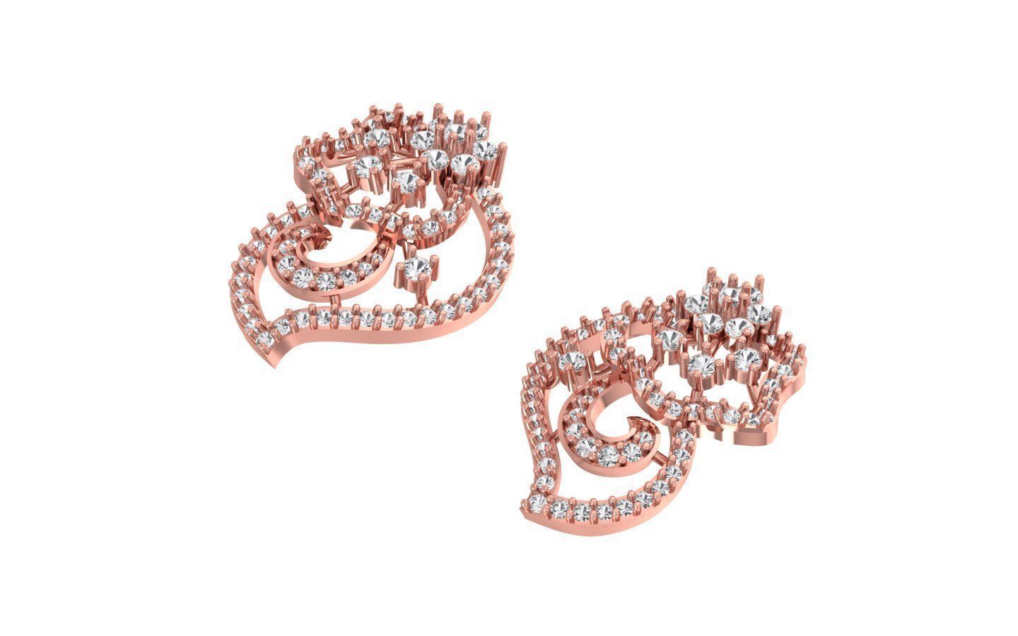 Earrings Pendant Set 3dm STL OBJ FBX Renders Details 3D print model_5