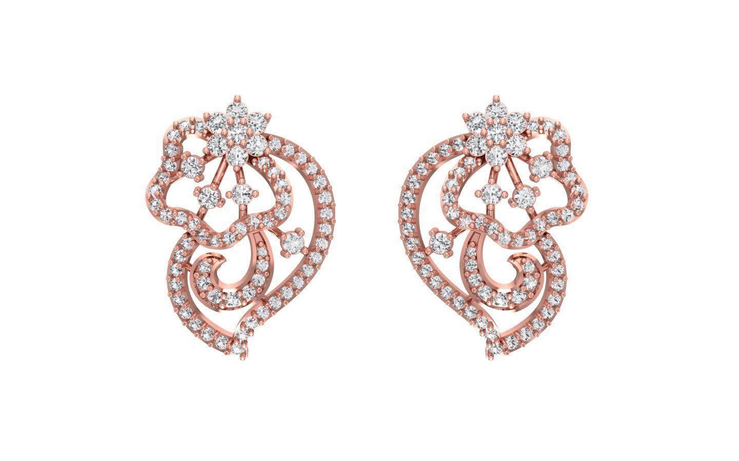 Earrings Pendant Set 3dm STL OBJ FBX Renders Details 3D print model_3