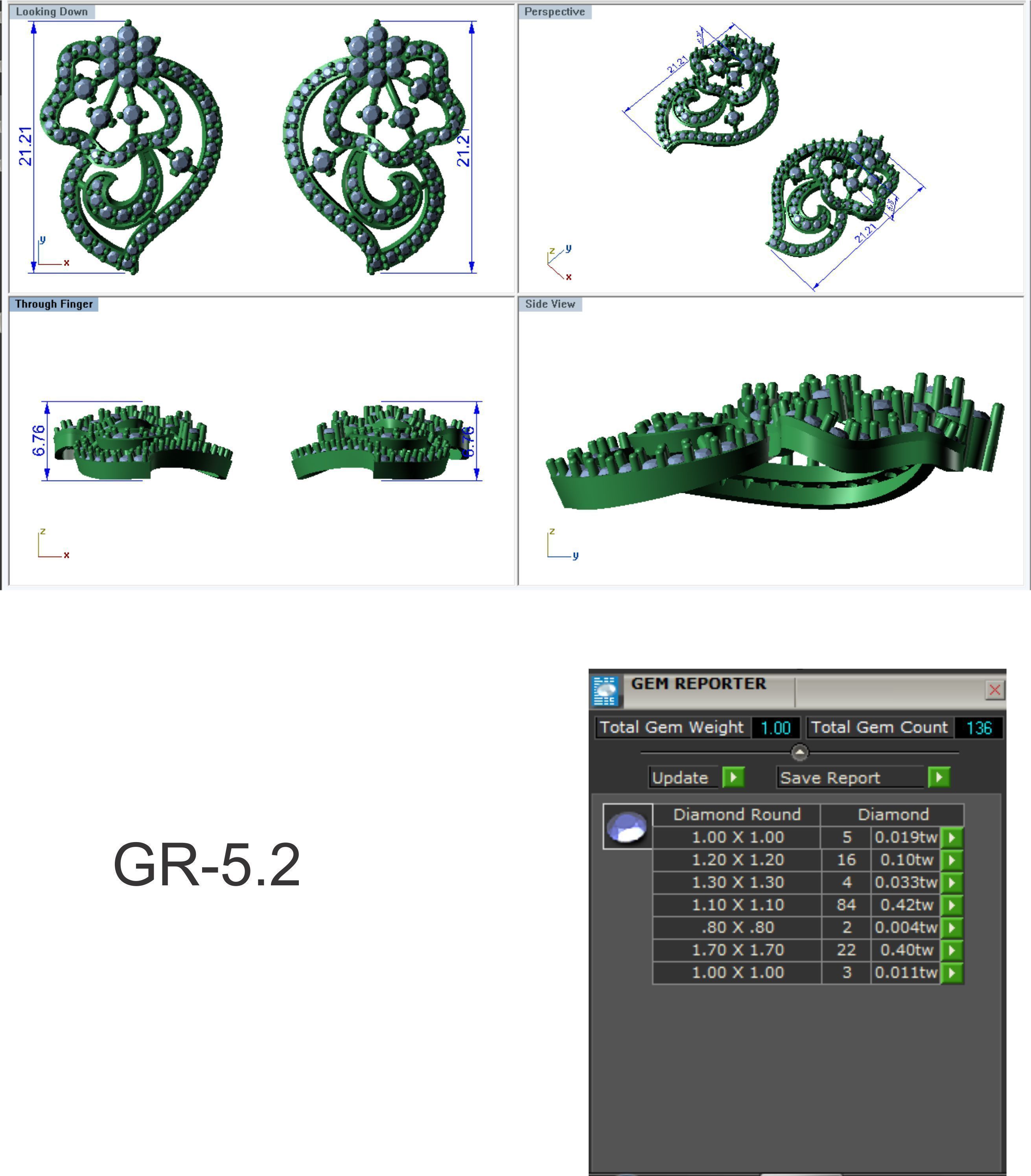 Earrings Pendant Set 3dm STL OBJ FBX Renders Details 3D print model_8
