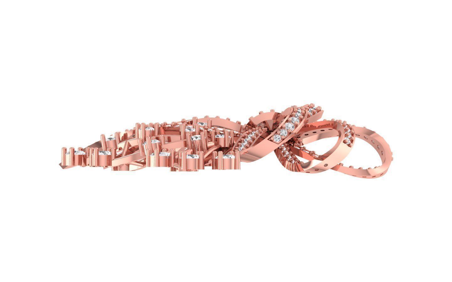 Earrings Pendant Set 3dm STL OBJ FBX Renders Details 3D print model_6