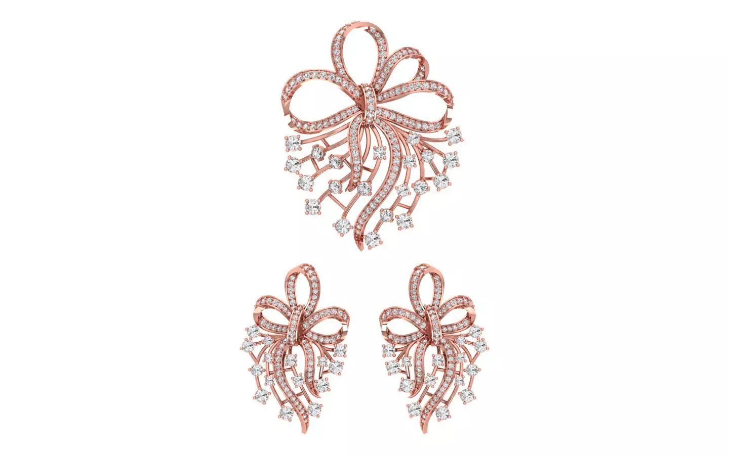 Earrings Pendant Set 3dm STL OBJ FBX Renders Details 3D print model_0