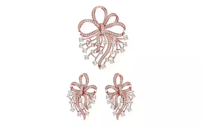 Earrings Pendant Set 3dm STL OBJ FBX Renders Details 3D print model